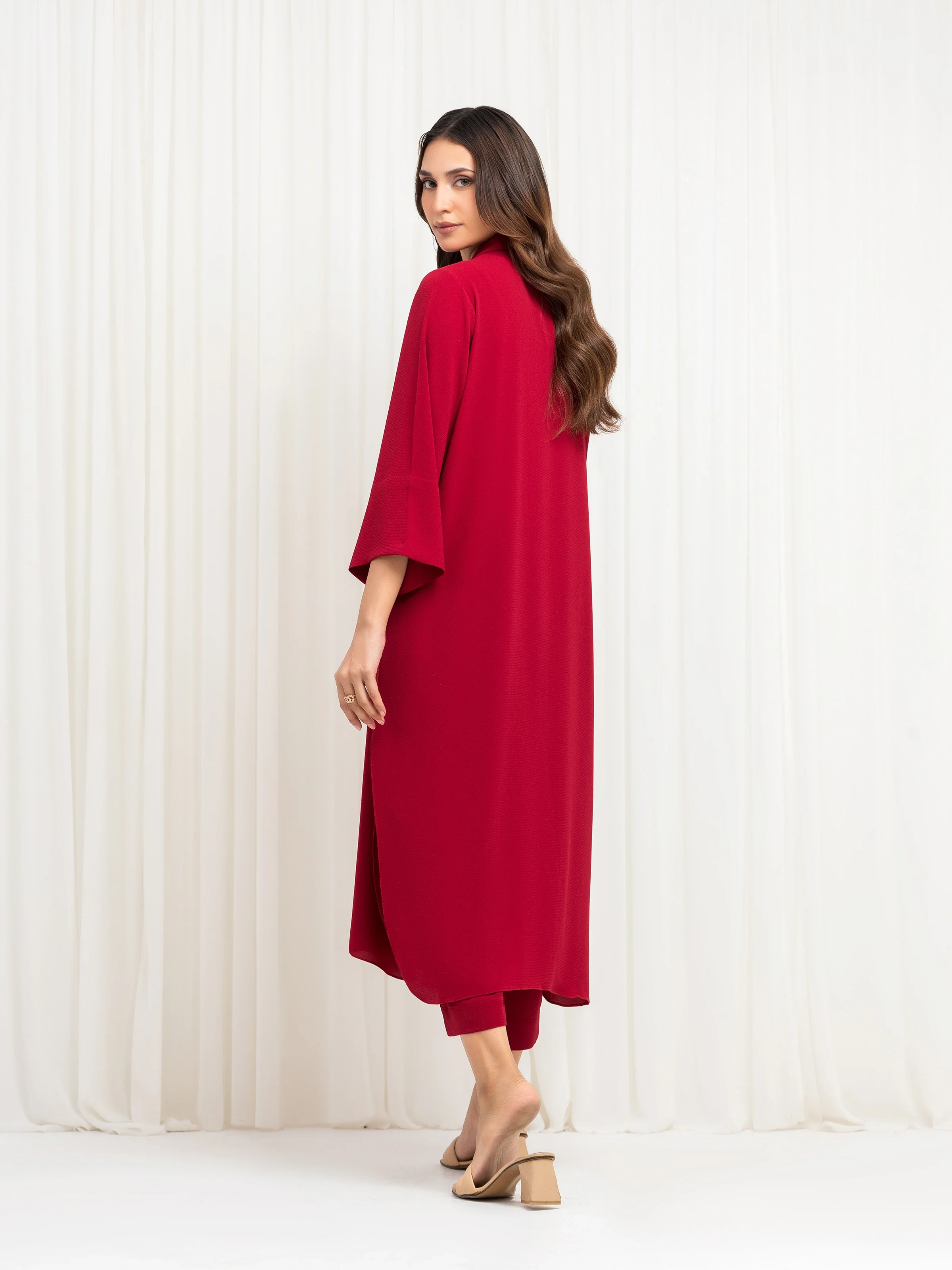 Pret Solid Crep Chiffon Co-Ord Set - EWTKS6-86101ST - Image 6