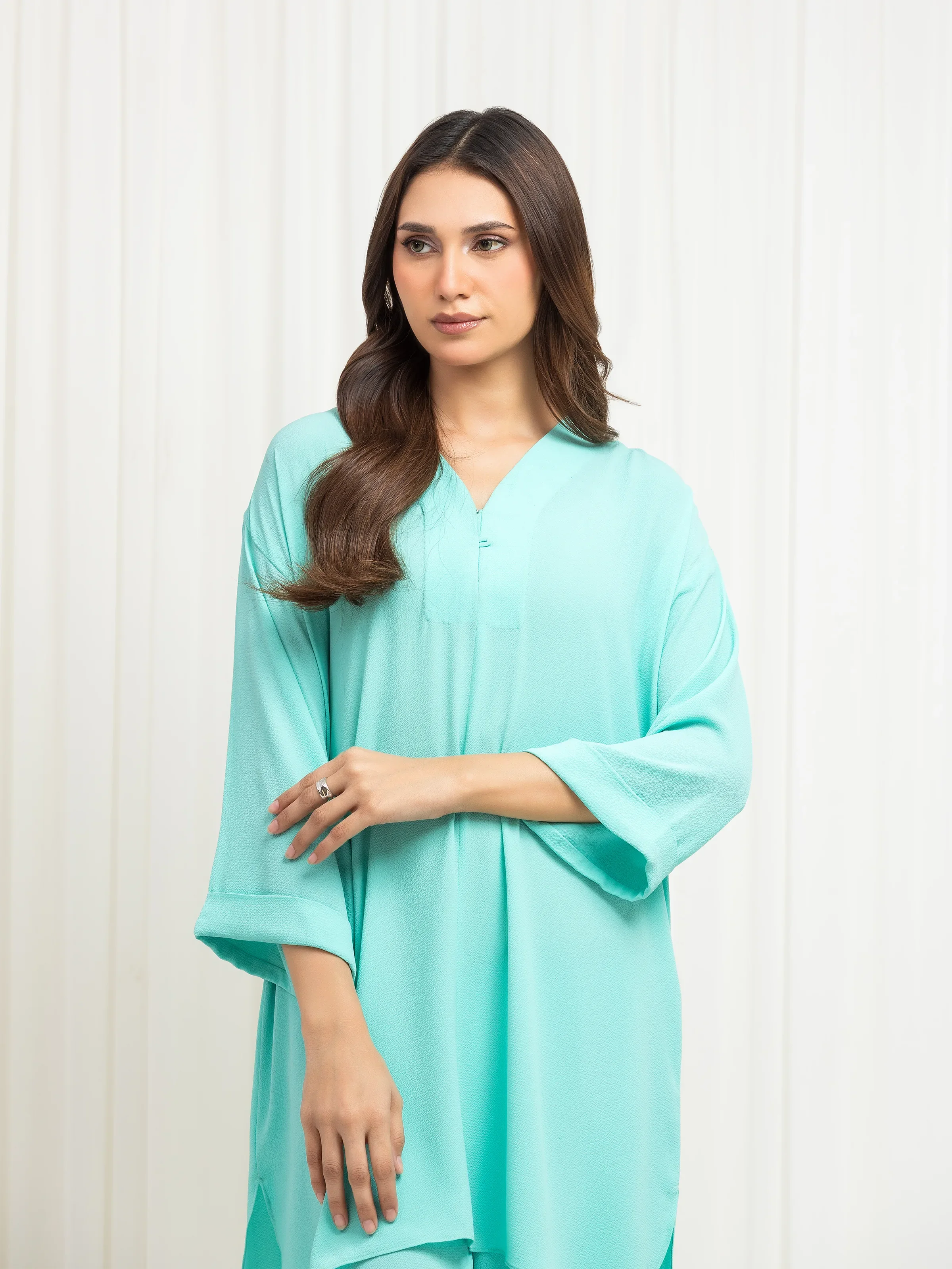 Pret Solid Crepe Chiffon Co-Ord Set - EWTKS6-86103ST - Image 2