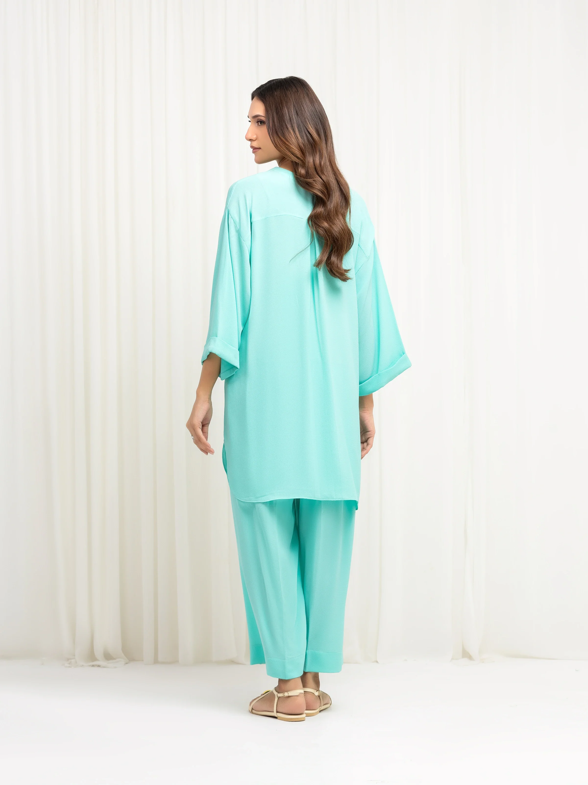 Pret Solid Crepe Chiffon Co-Ord Set - EWTKS6-86103ST - Image 6