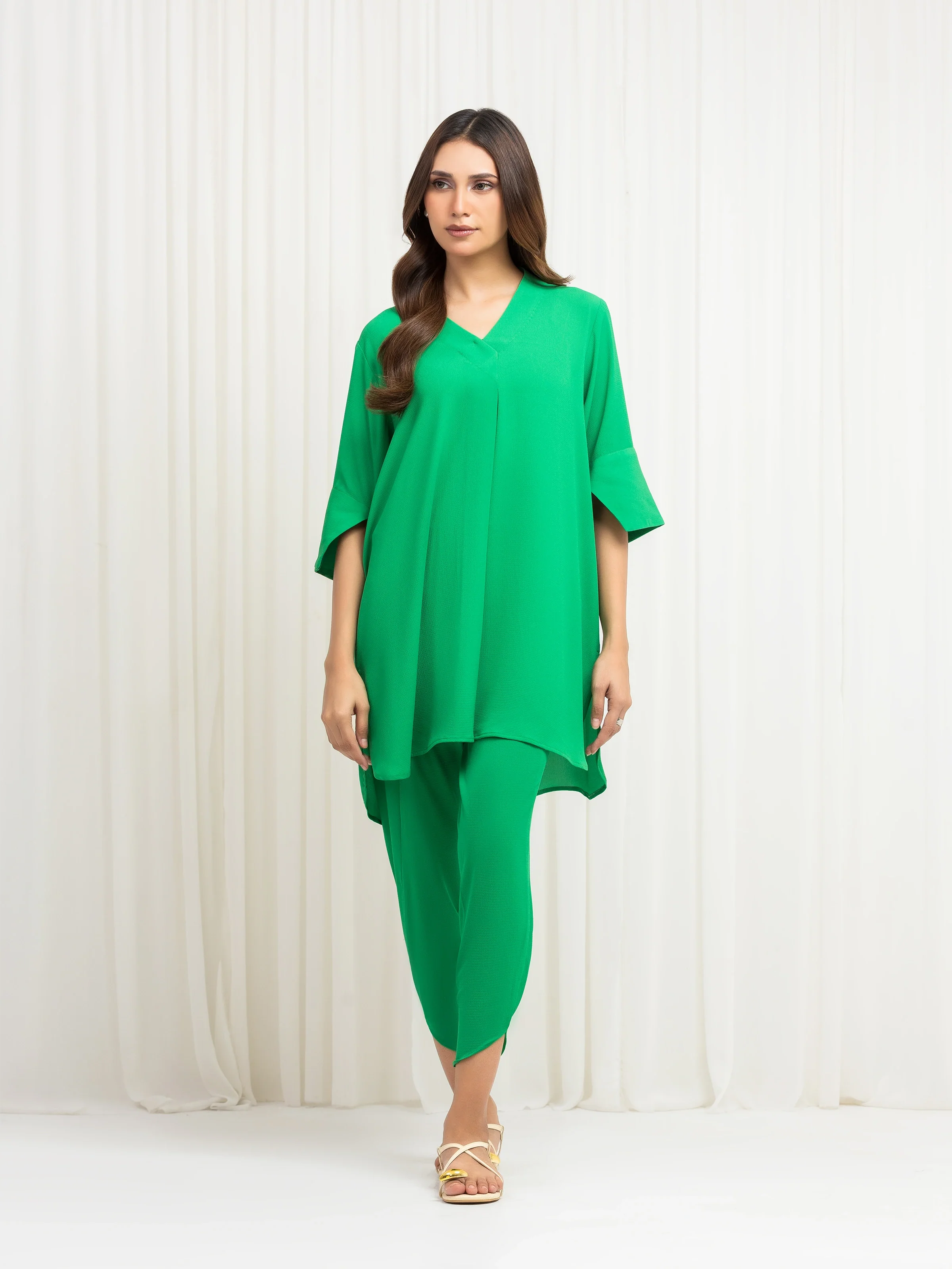 Pret Solid Crepe Chiffon Co-Ord Set - EWTKS6-86106ST