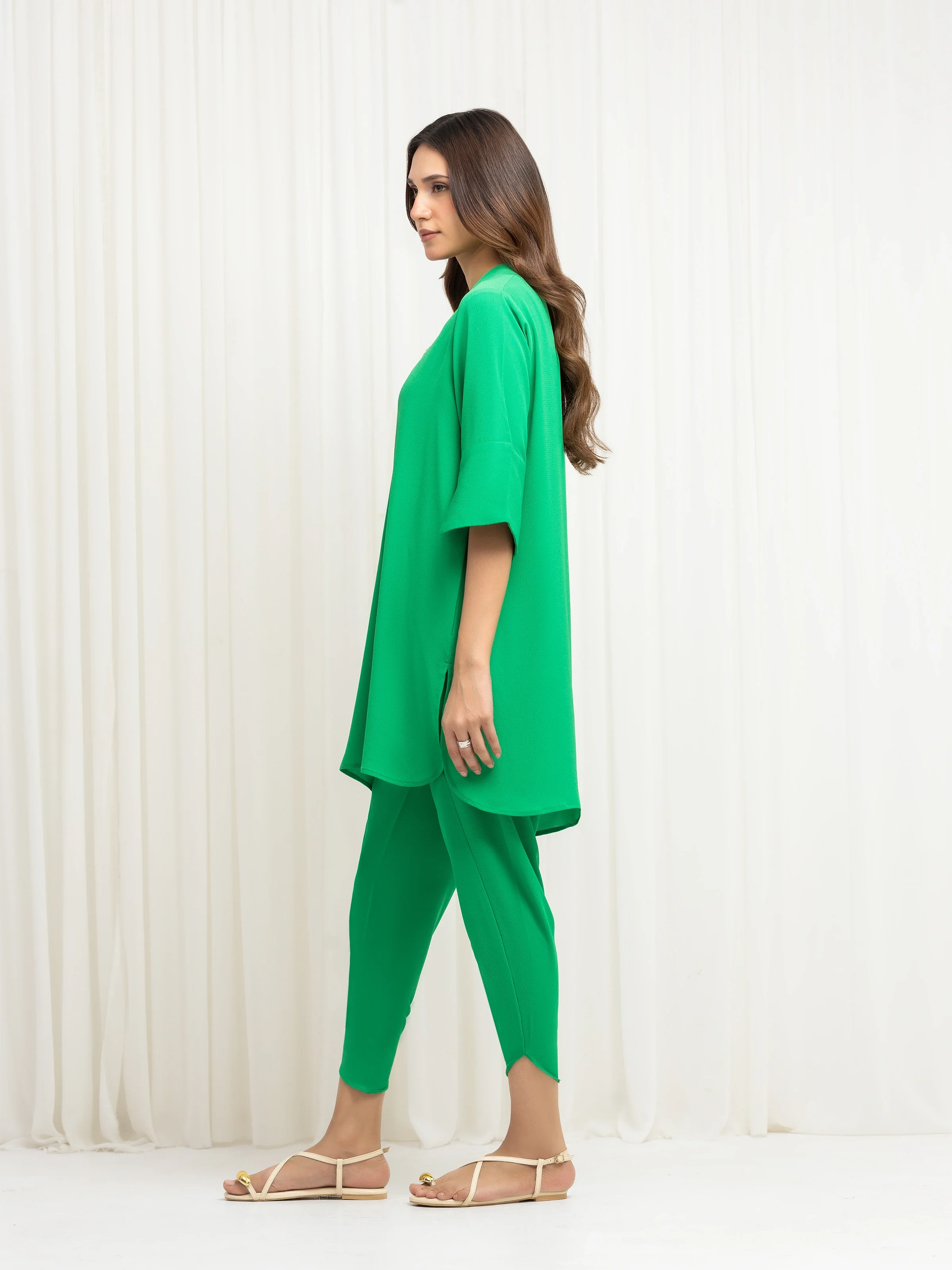 Pret Solid Crepe Chiffon Co-Ord Set - EWTKS6-86106ST - Image 4