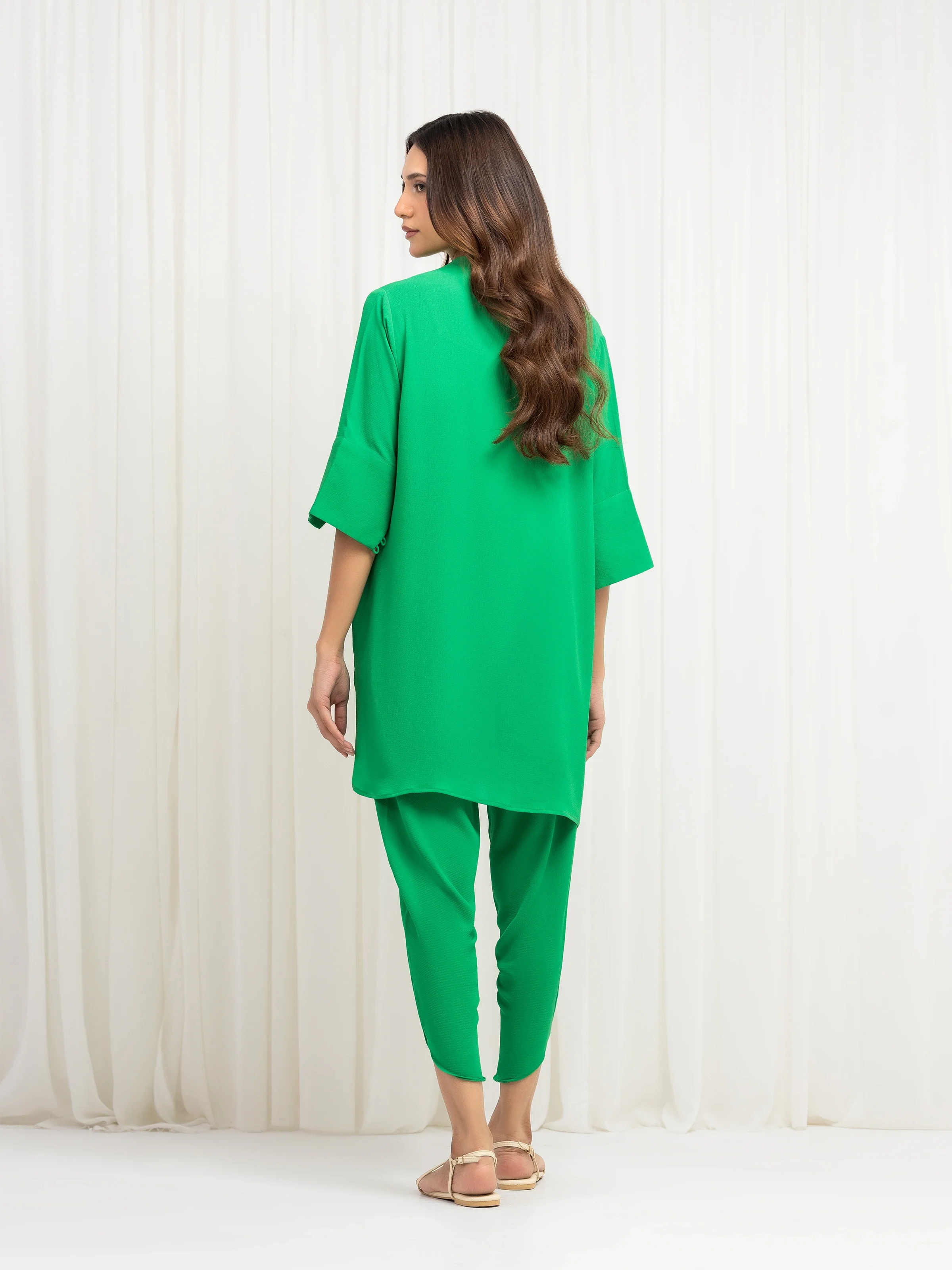 Pret Solid Crepe Chiffon Co-Ord Set - EWTKS6-86106ST - Image 5
