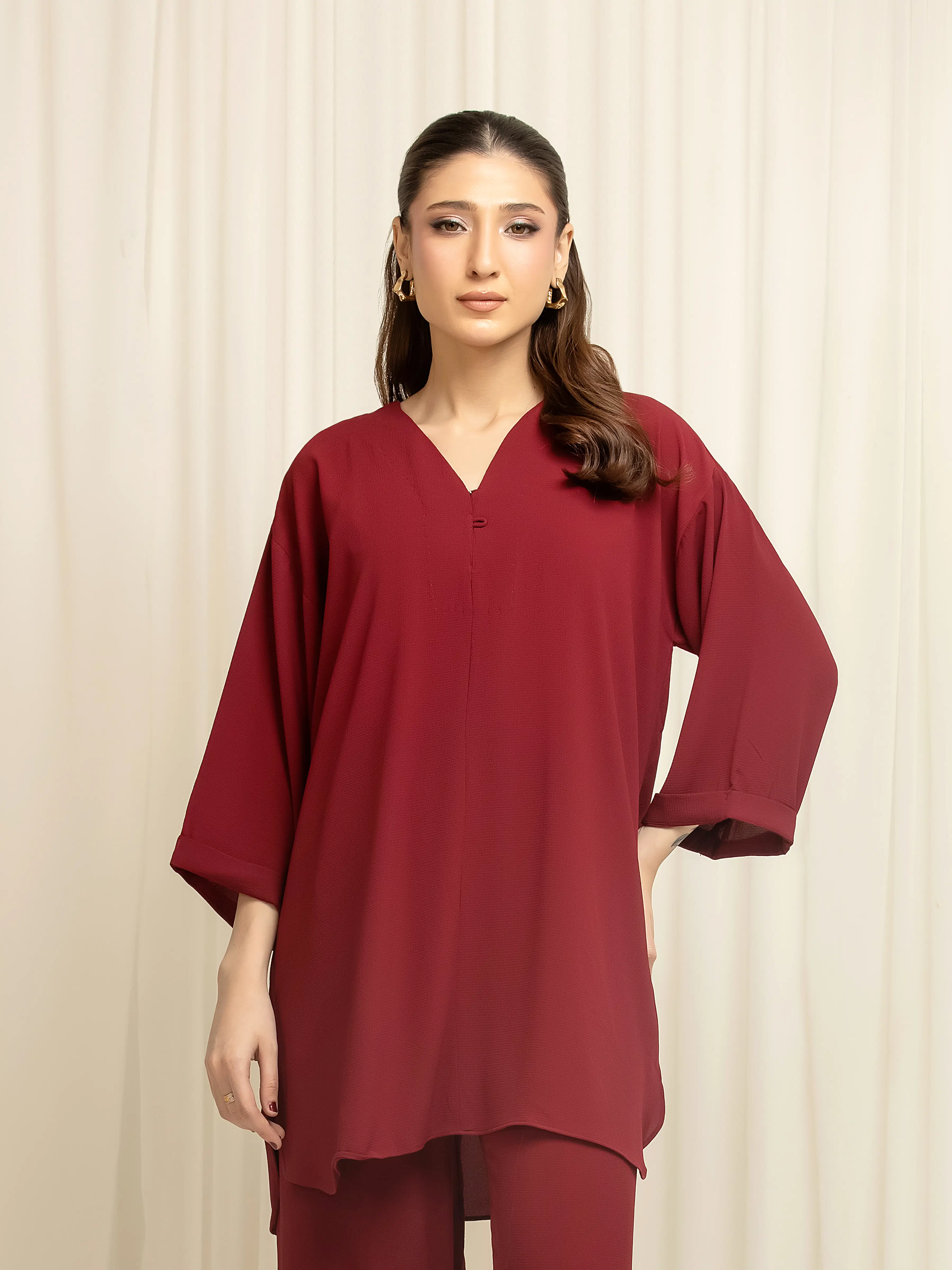 Pret Solid Crepe Chiffon Co-Ord Set - EWTKS6-86109ST - Image 2