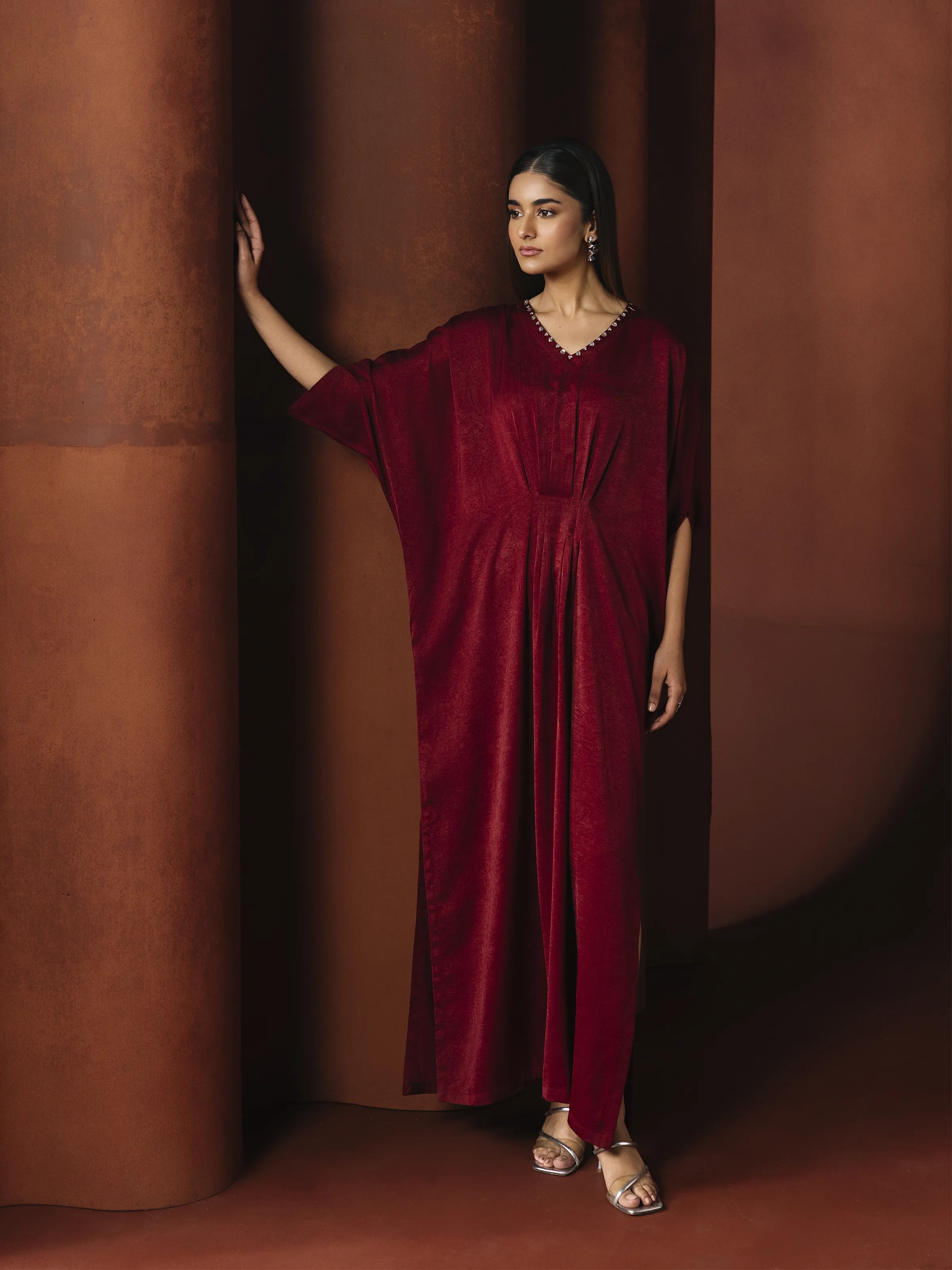 Dyed Crepe Kaftan - EWTKS6-86088S