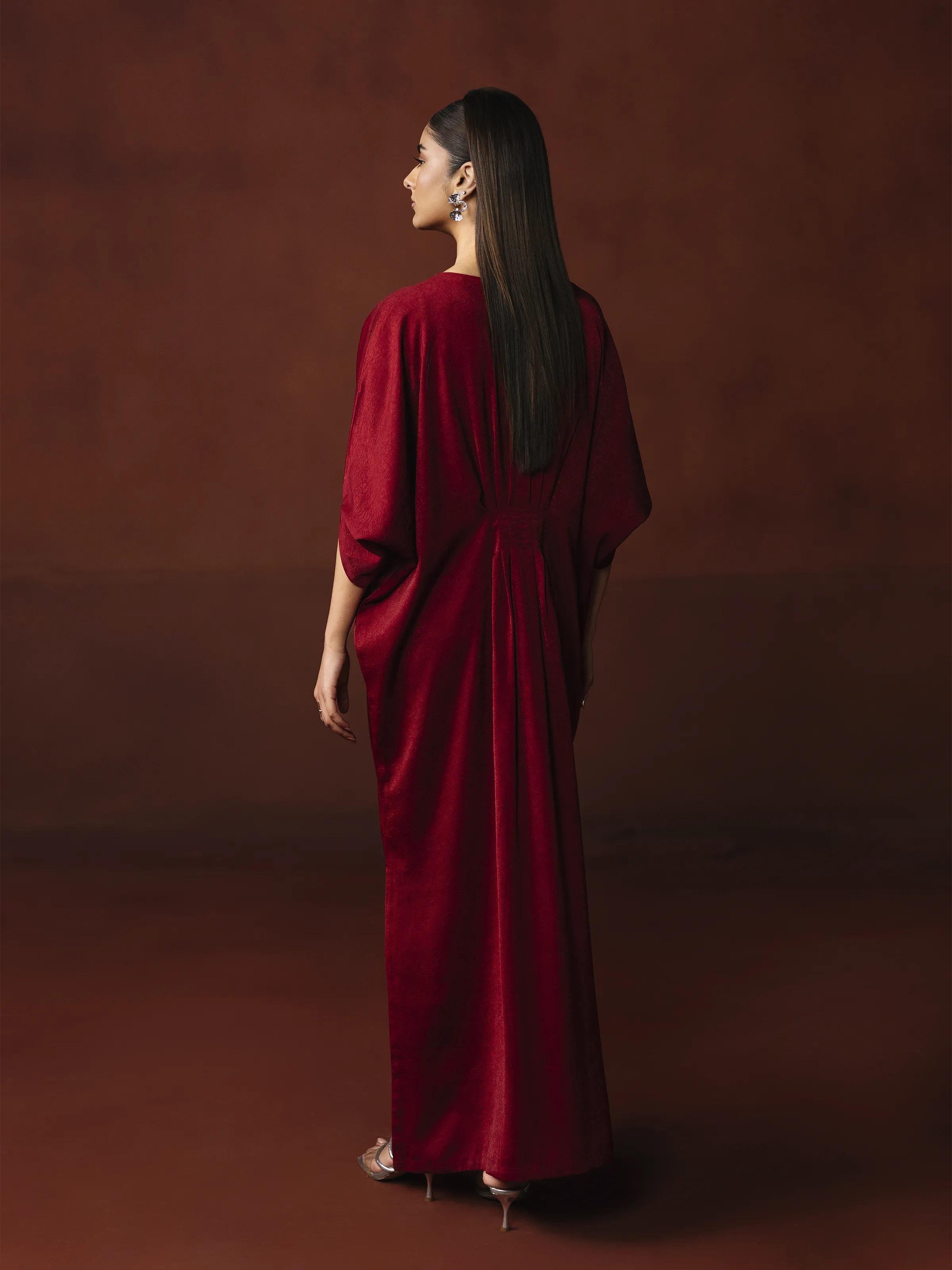 Dyed Crepe Kaftan - EWTKS6-86088S - Image 6