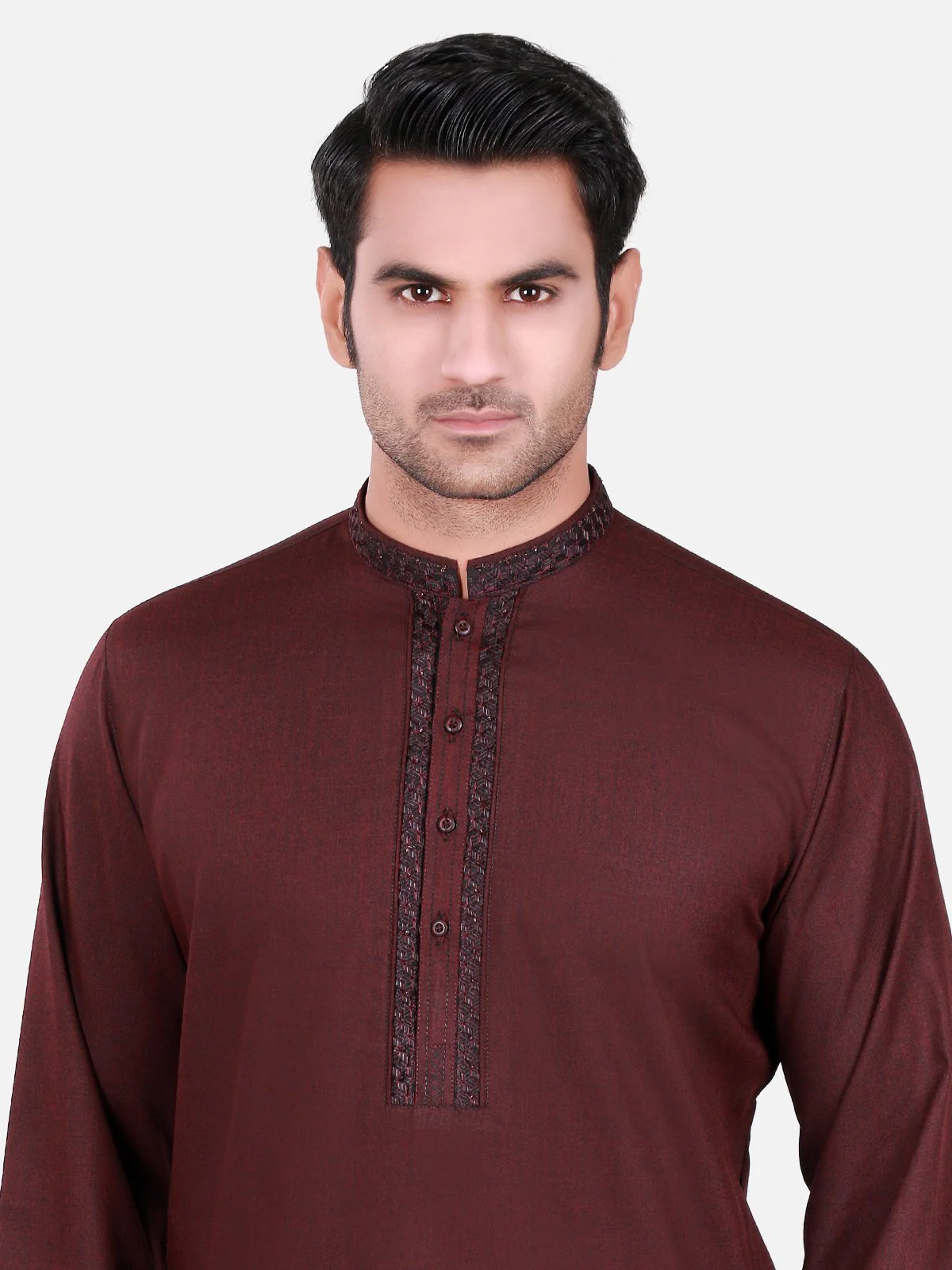 Men's Maroon Shalwar Kameez - MTKS-C16W-40413 - Image 2