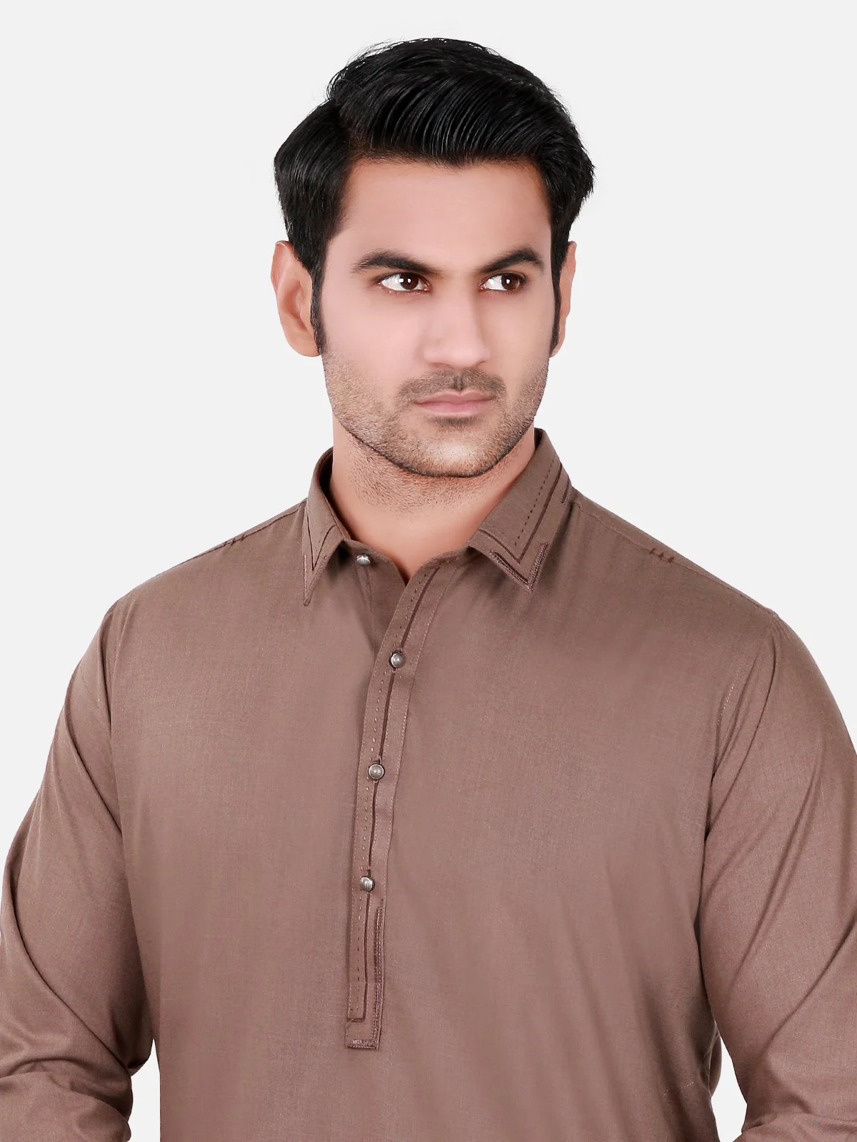 Men's Olive Shalwar Kameez - MTKS-C16W-40450 - Image 2