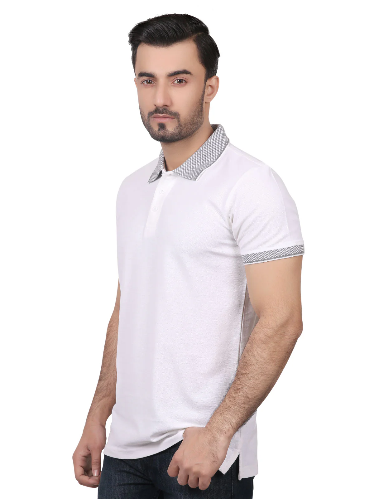 Men's Off White Polo Shirt - EMTPS18-008 - Image 3