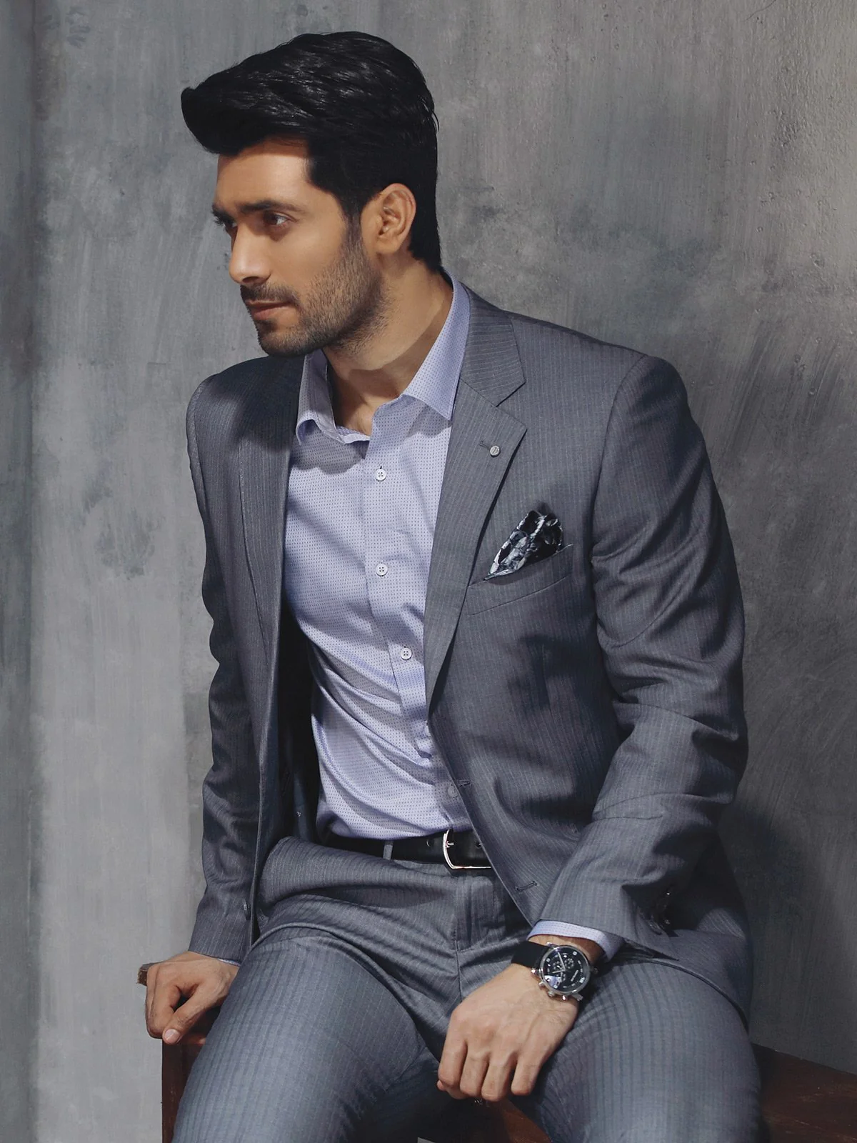 Men's Grey Single Breast - MTSB-TB17-8059 - Image 2