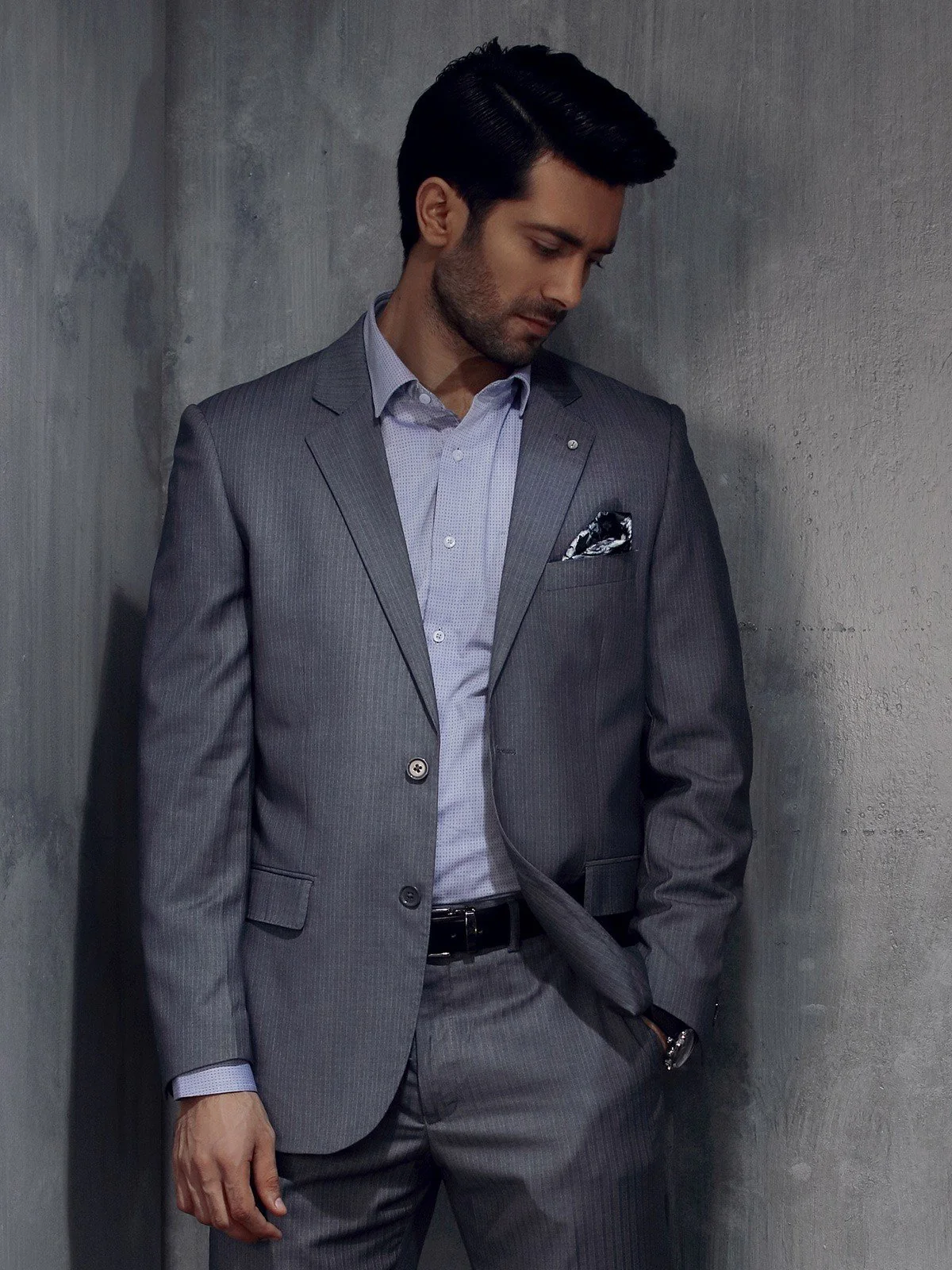 Men's Grey Single Breast - MTSB-TB17-8059 - Image 3