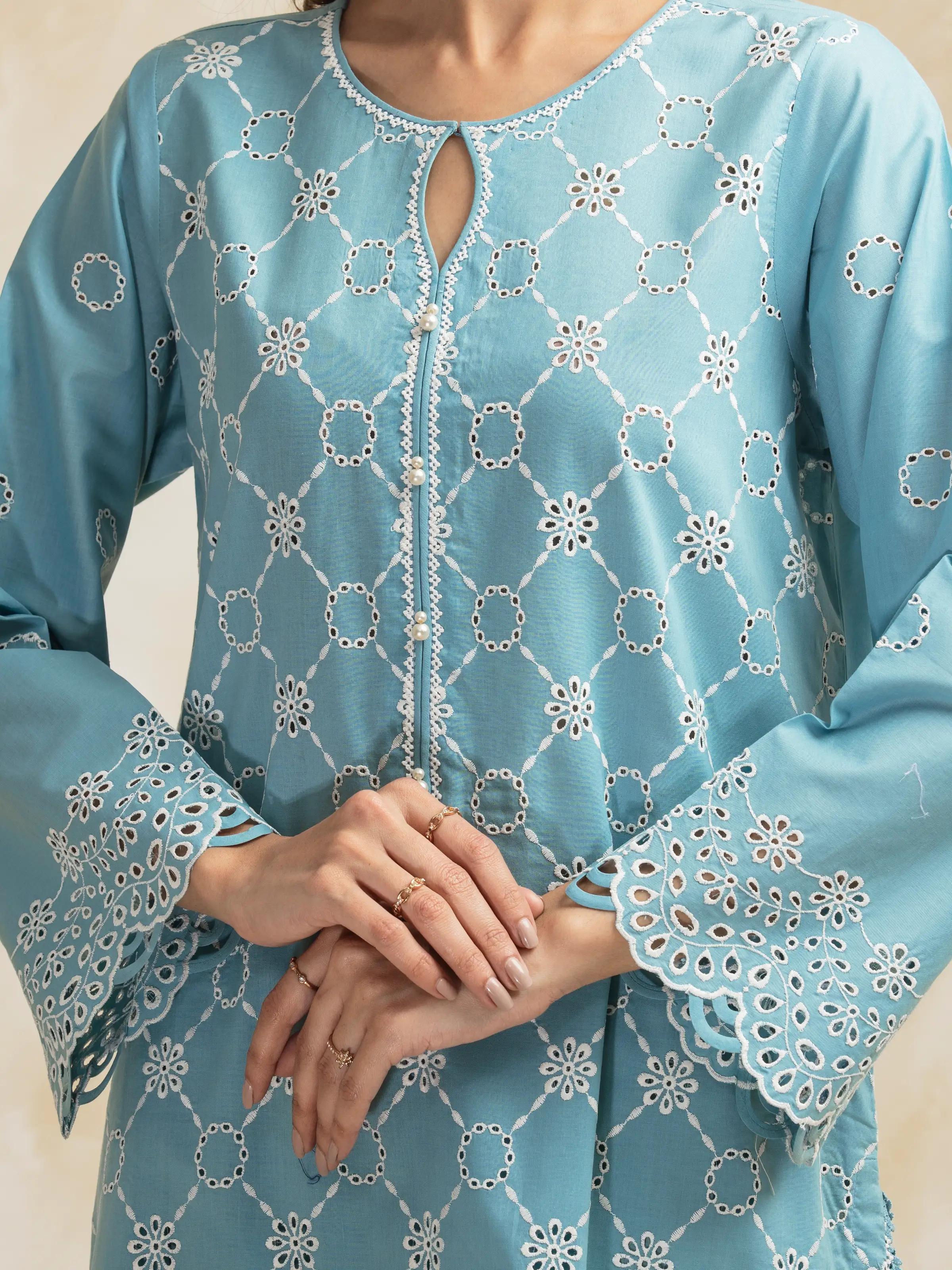 Unstitched Embroidered Cambric Suit - EWU5V2-31024-3P - Image 2