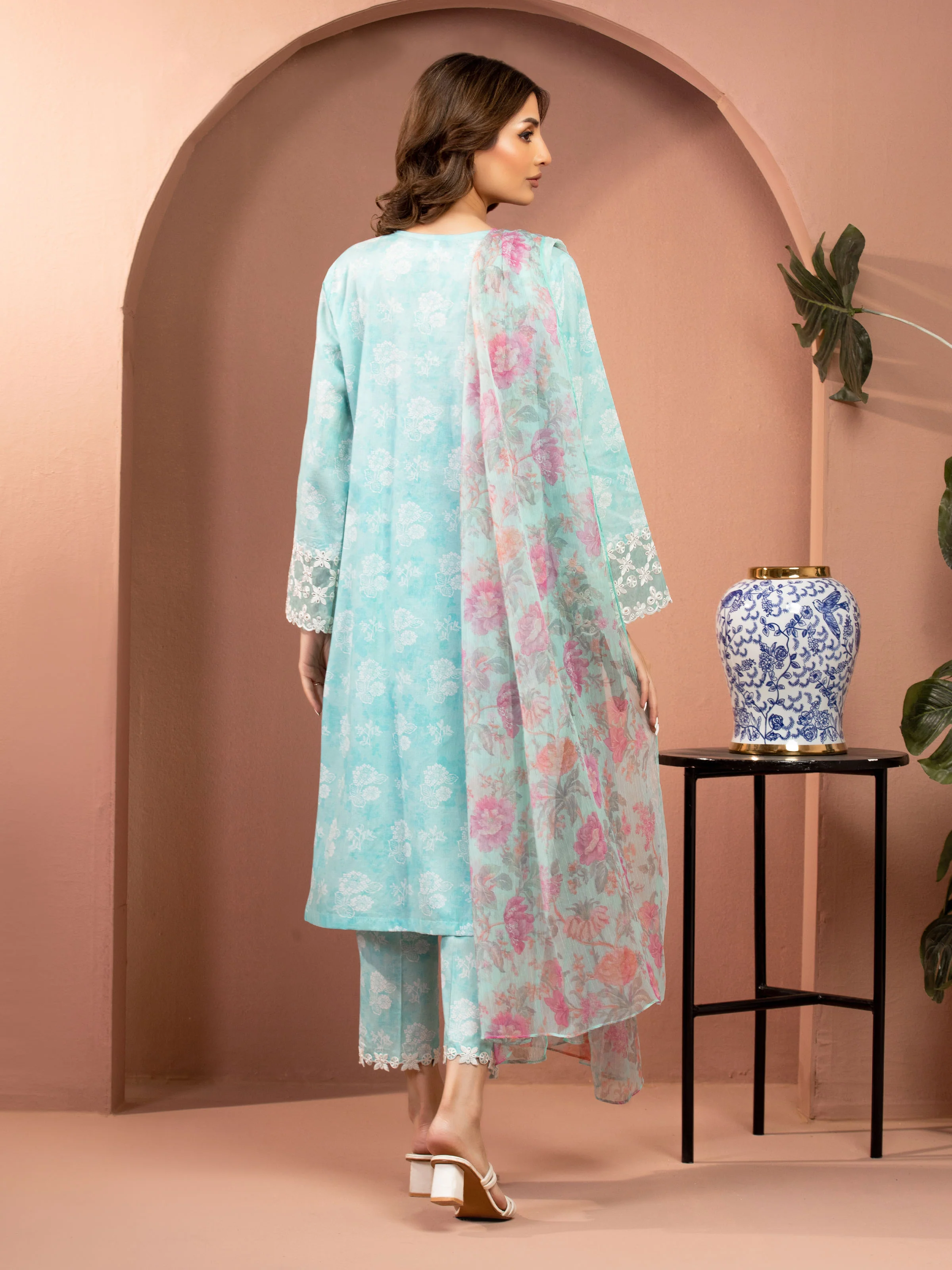 Unstitched Embroidered Lawn Suit - EWU5V1-31459-3P - Image 2