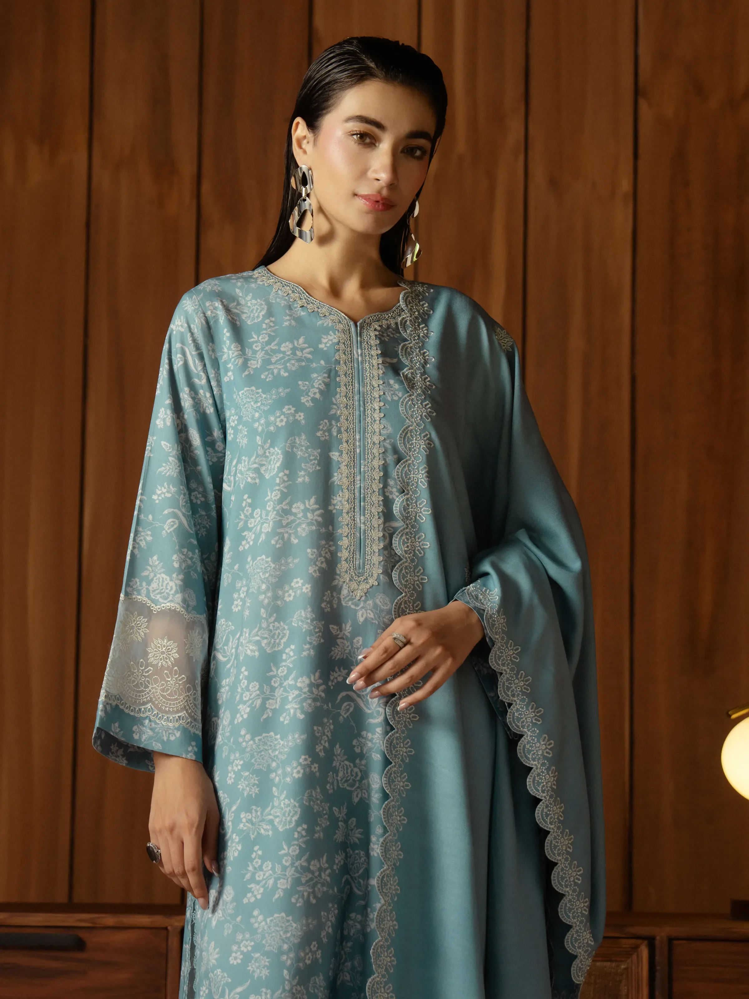 Unstitched Embroidered Marina Twill Suit - EWU24V14-30183-3P - Image 2