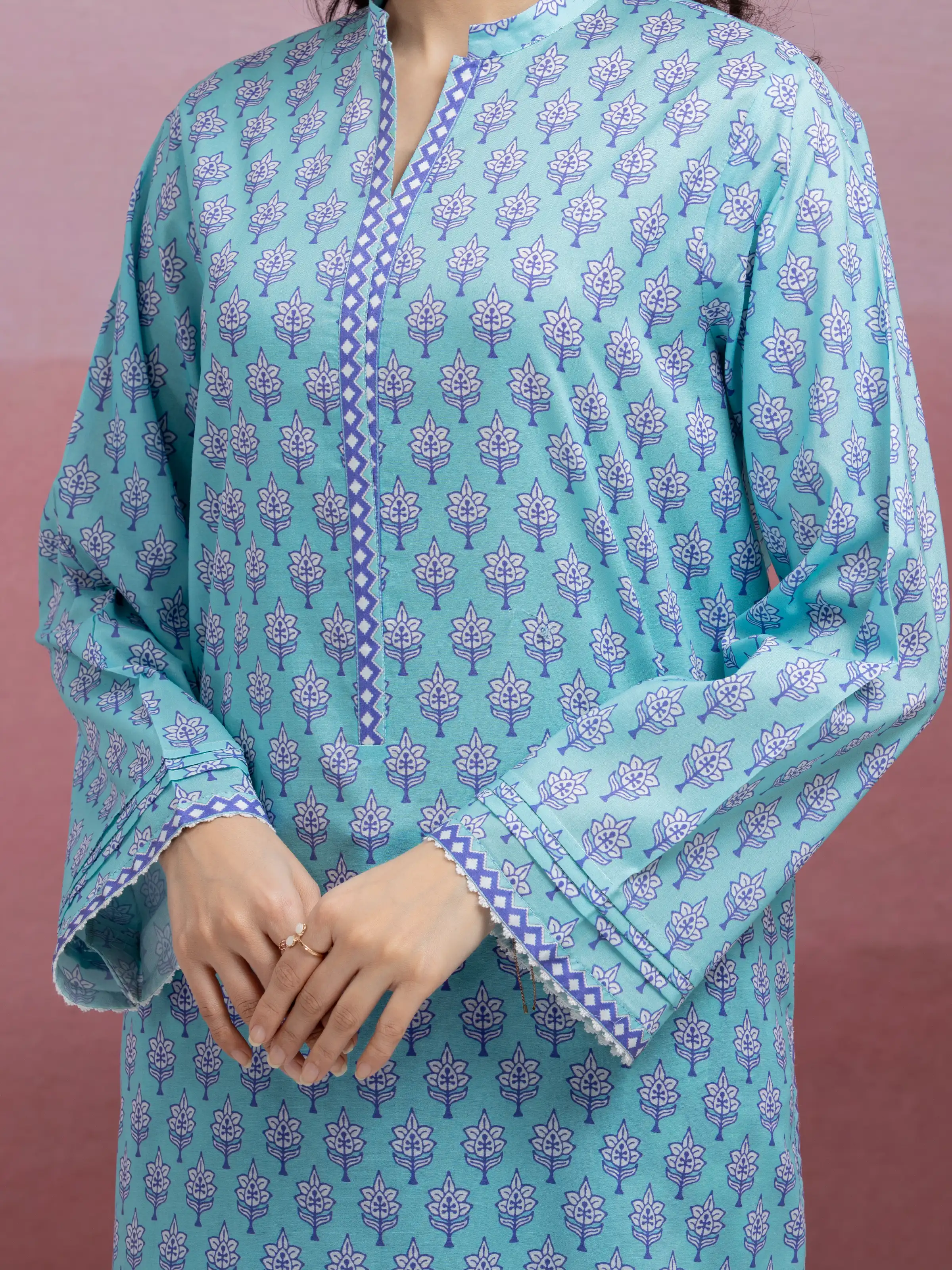 Unstitched Printed Lawn Shirt Trouser - EWU5A1-35424ST - Image 3