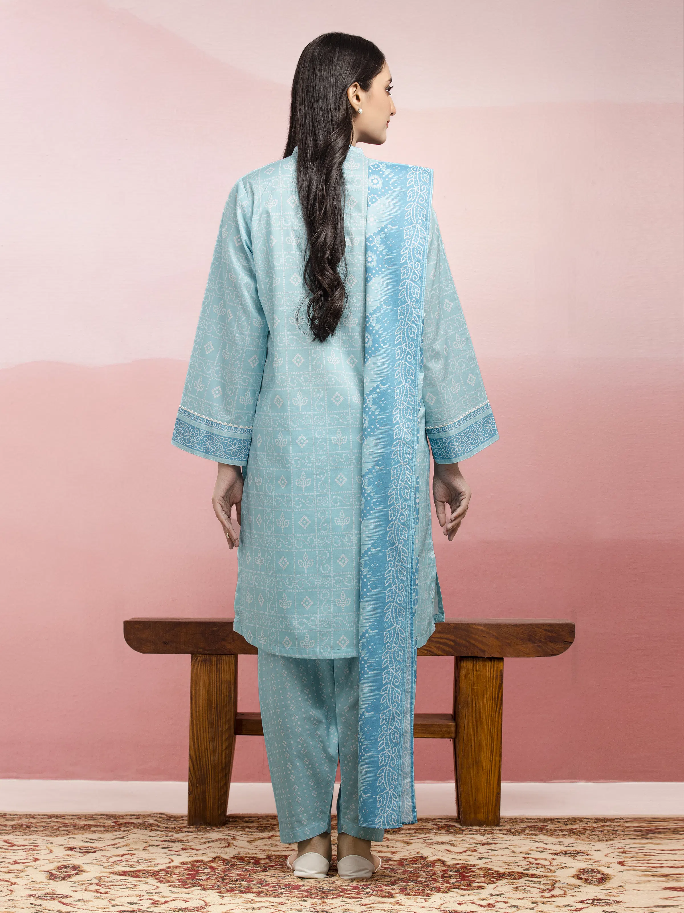 Unstitched Printed Lawn Suit - EWU5A1-35078-3P - Image 2