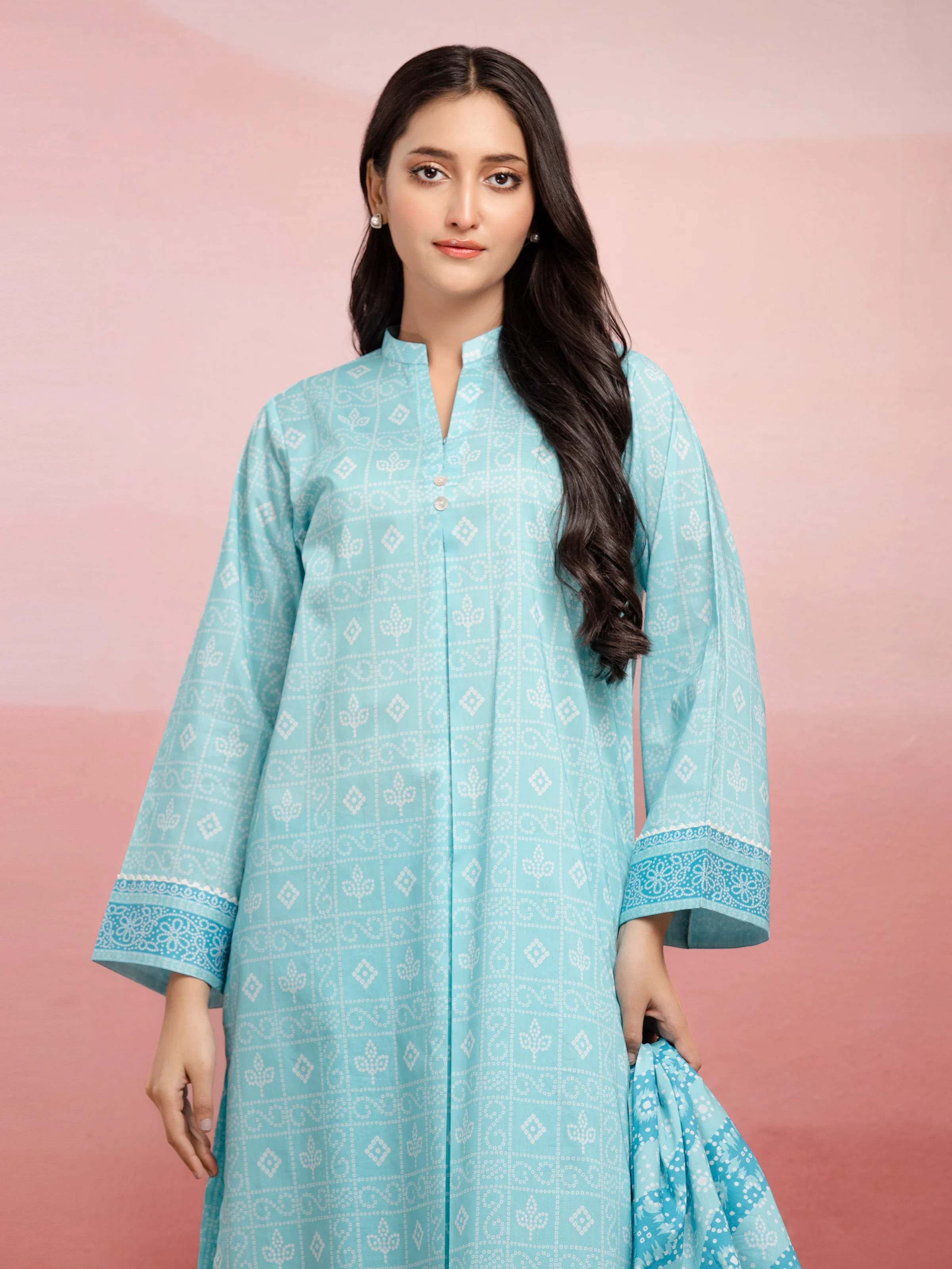 Unstitched Printed Lawn Suit - EWU5A1-35078-3P - Image 4