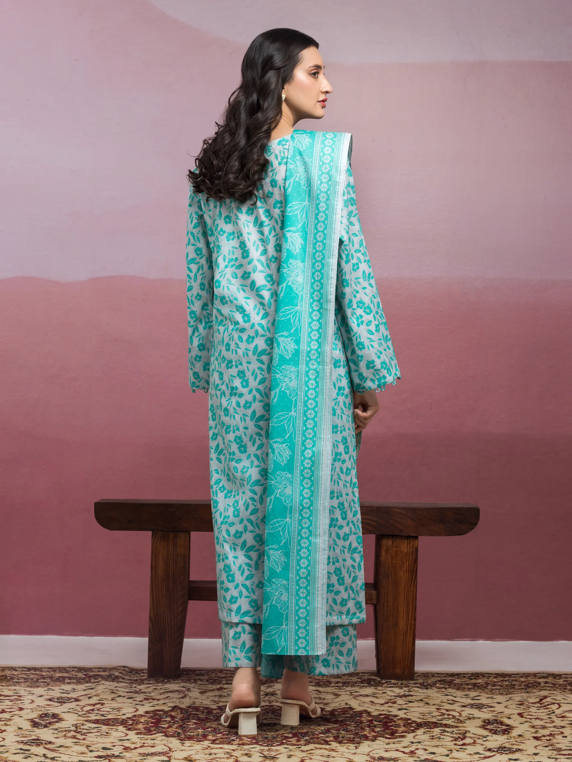 Unstitched Printed Lawn Suit - EWU5A1-35069-3P - Image 2