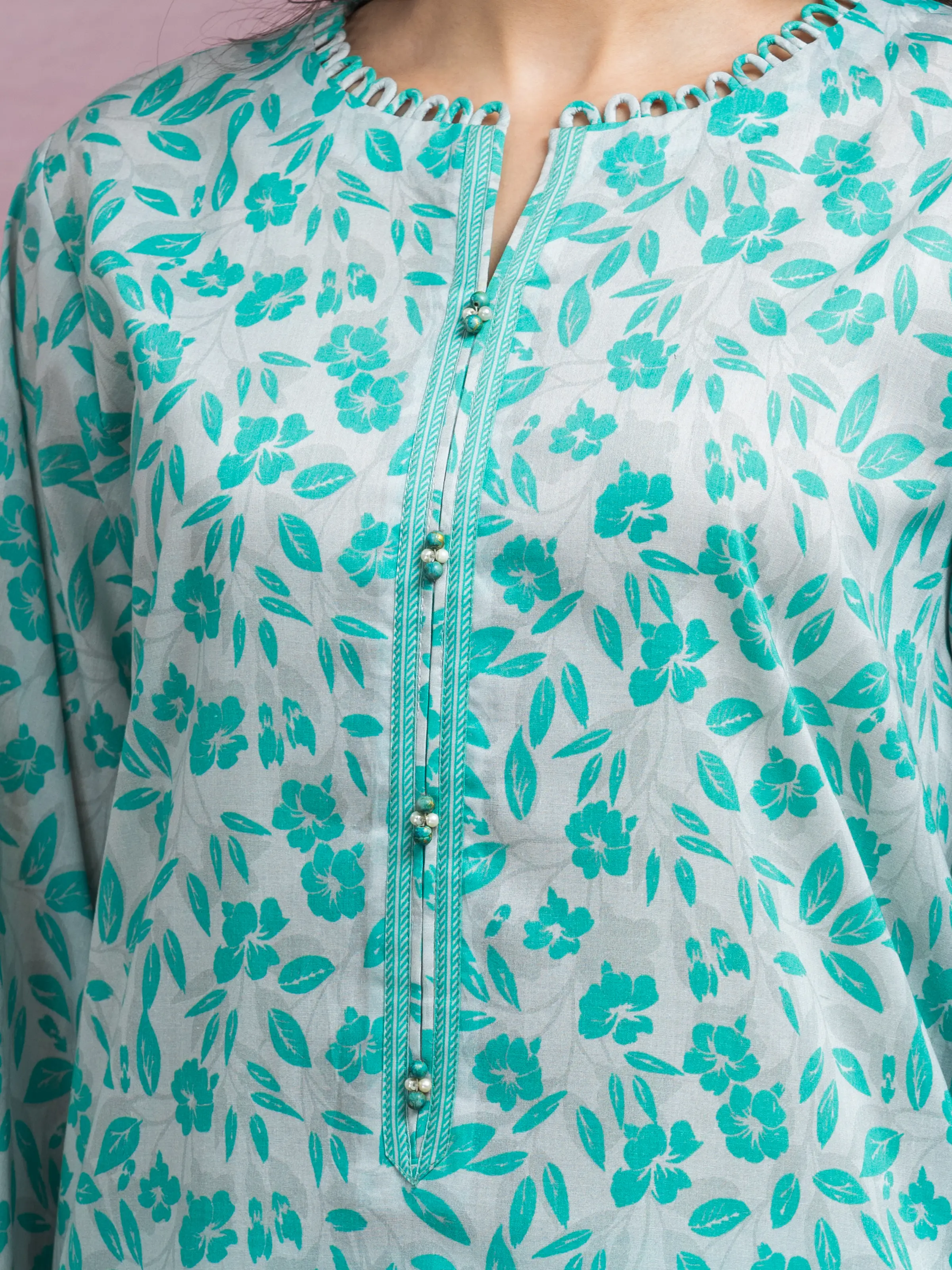 Unstitched Printed Lawn Suit - EWU5A1-35069-3P - Image 4