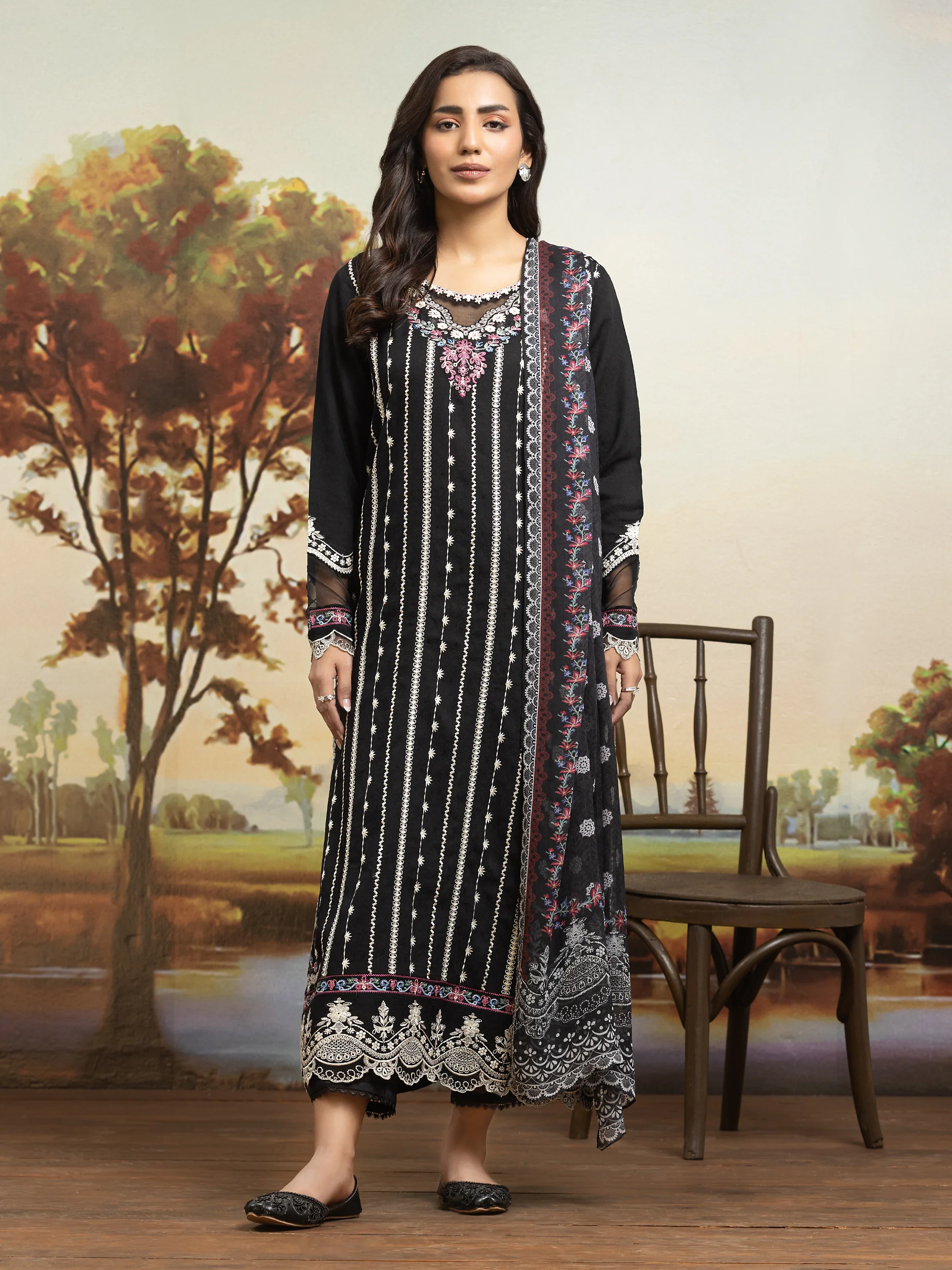 Unstitched Embroidered Dobby Suit - EWU24V7-30161-3P
