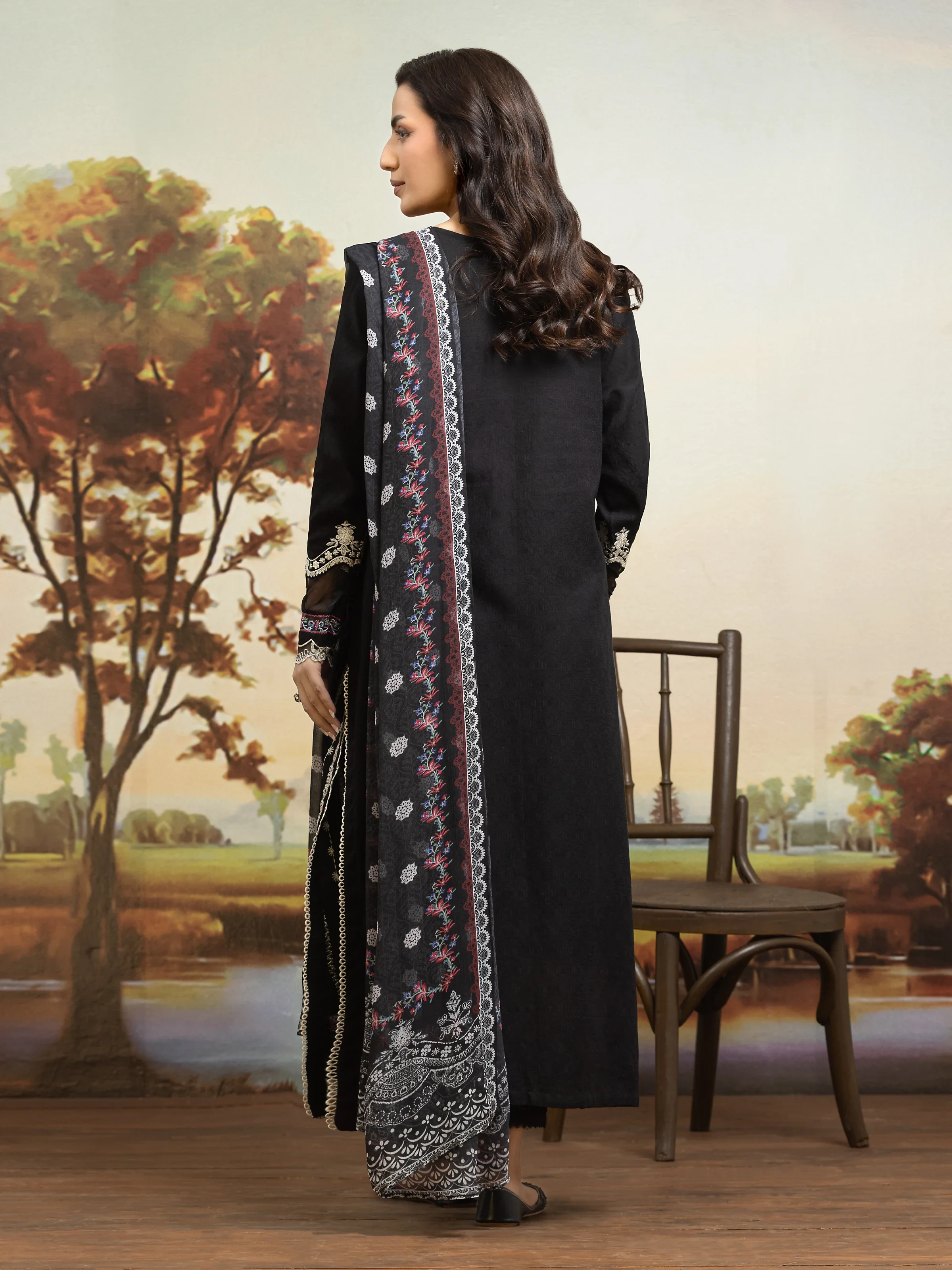 Unstitched Embroidered Dobby Suit - EWU24V7-30161-3P - Image 4