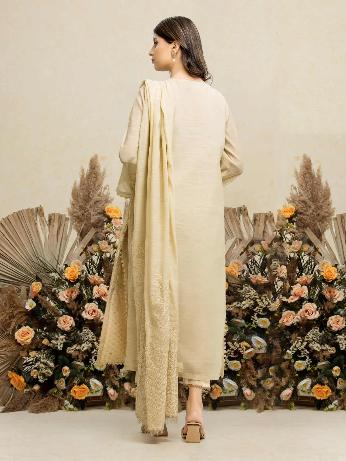 Unstitched Embroidered Chanderi Suit - EWU24V6-28738-3P - Image 4