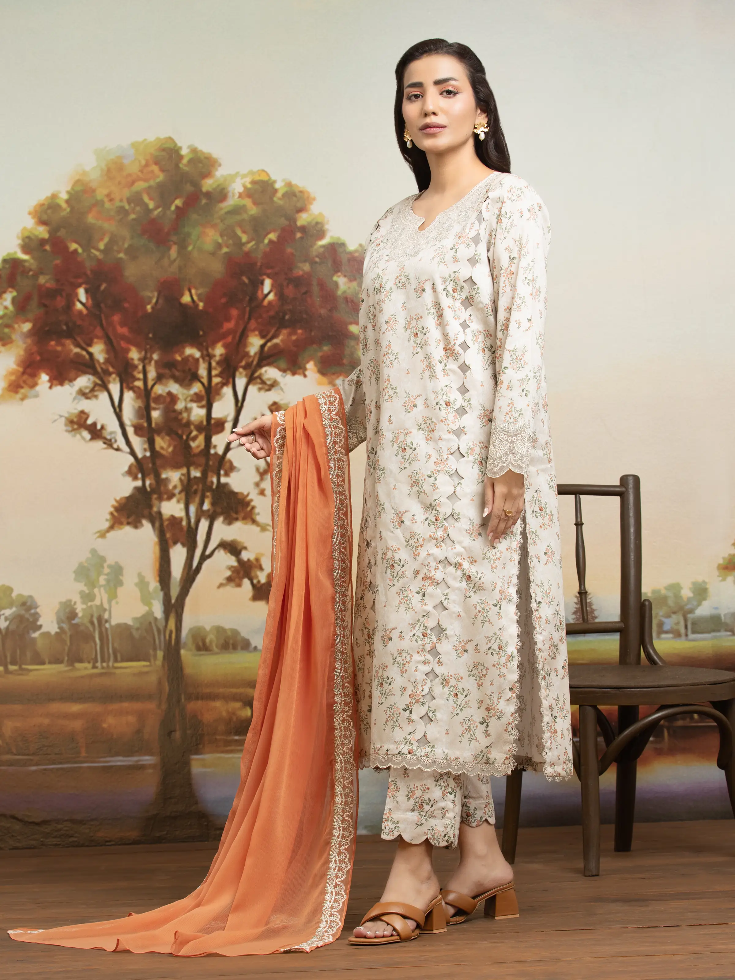 Unstitched Embroidered Dobby Suit - EWU24V7-30175-3P - Image 3