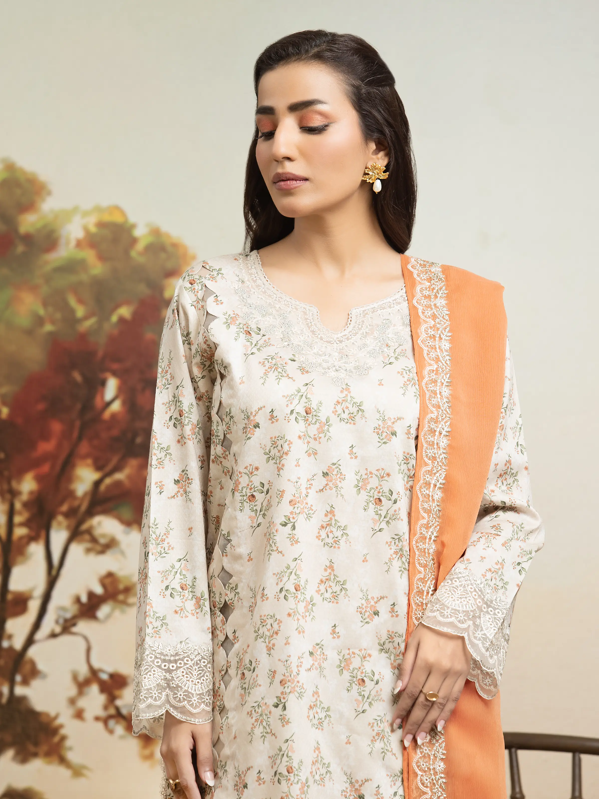 Unstitched Embroidered Dobby Suit - EWU24V7-30175-3P - Image 4