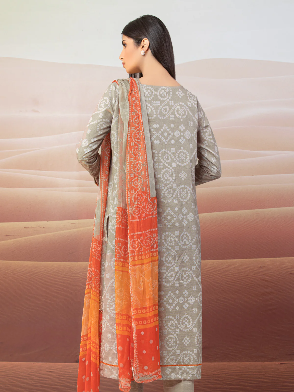 Unstitched Embroidered Khaddar Suit - EWU22V12-25006XXL - Image 7