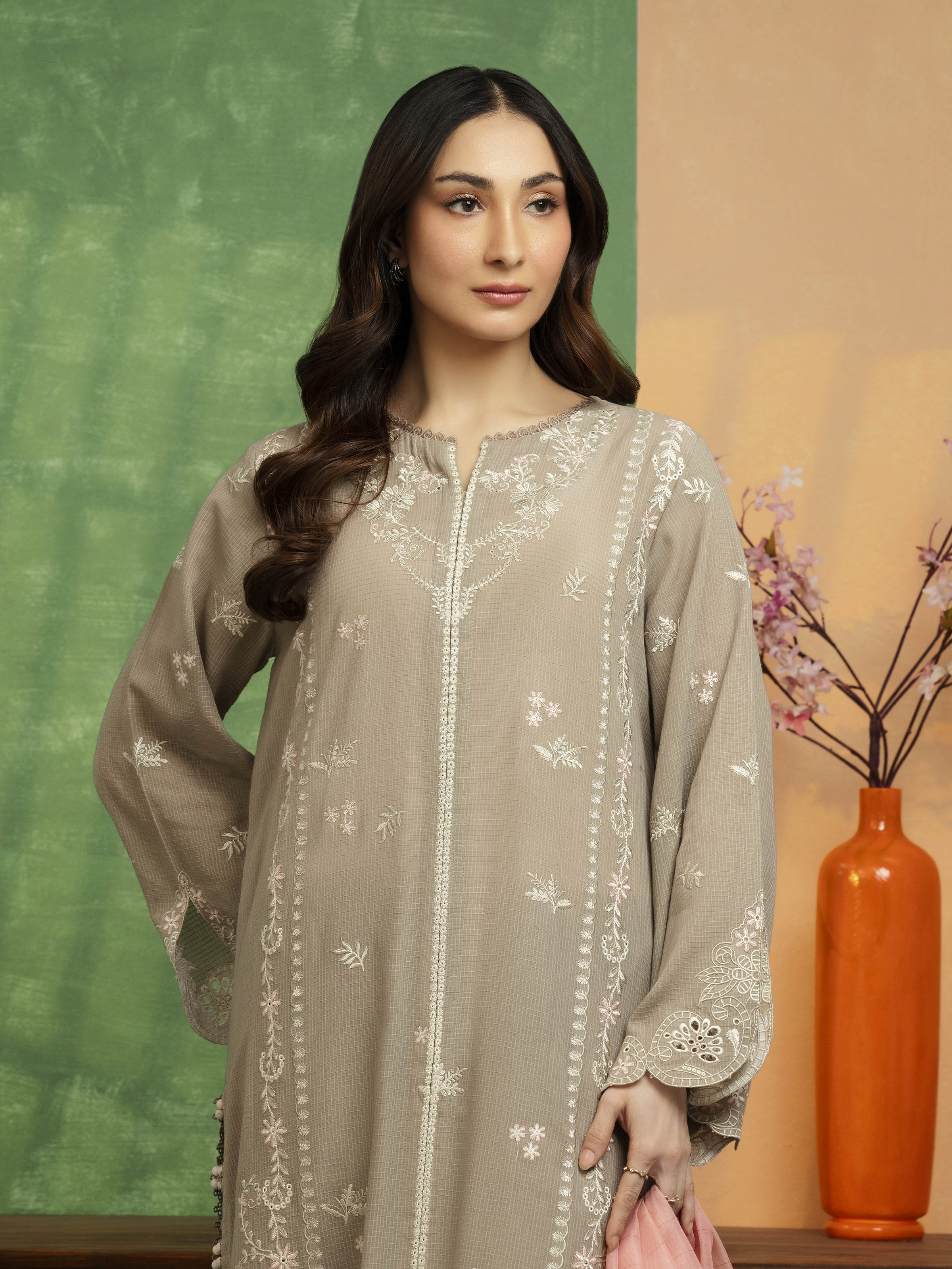 Unstitched Embroidered Lawn Suit - EWU5V1-31229-3P - Image 2