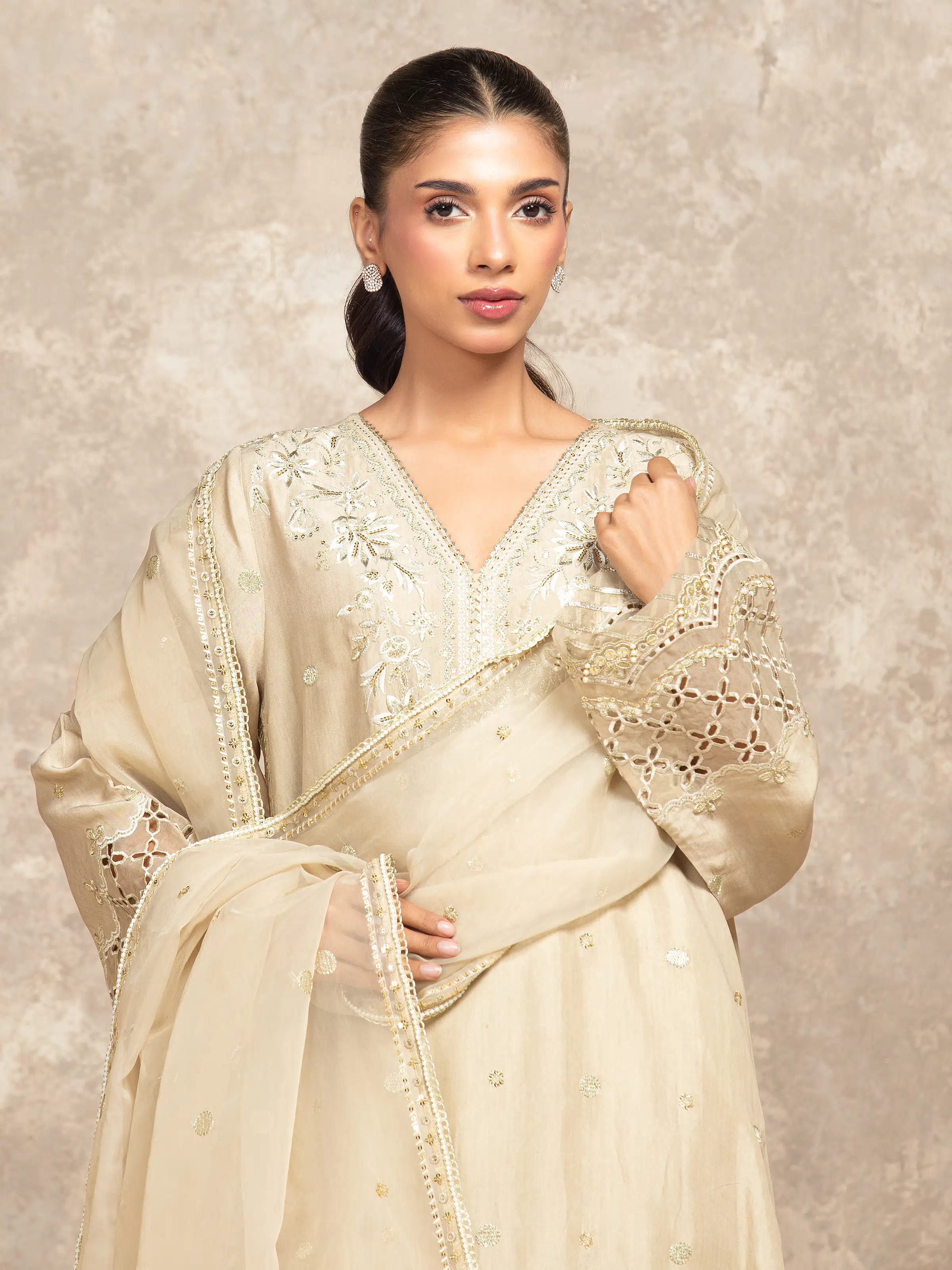 Unstitched Embroidered Viscose Suit - EWU5V19-32046-3P - Image 2