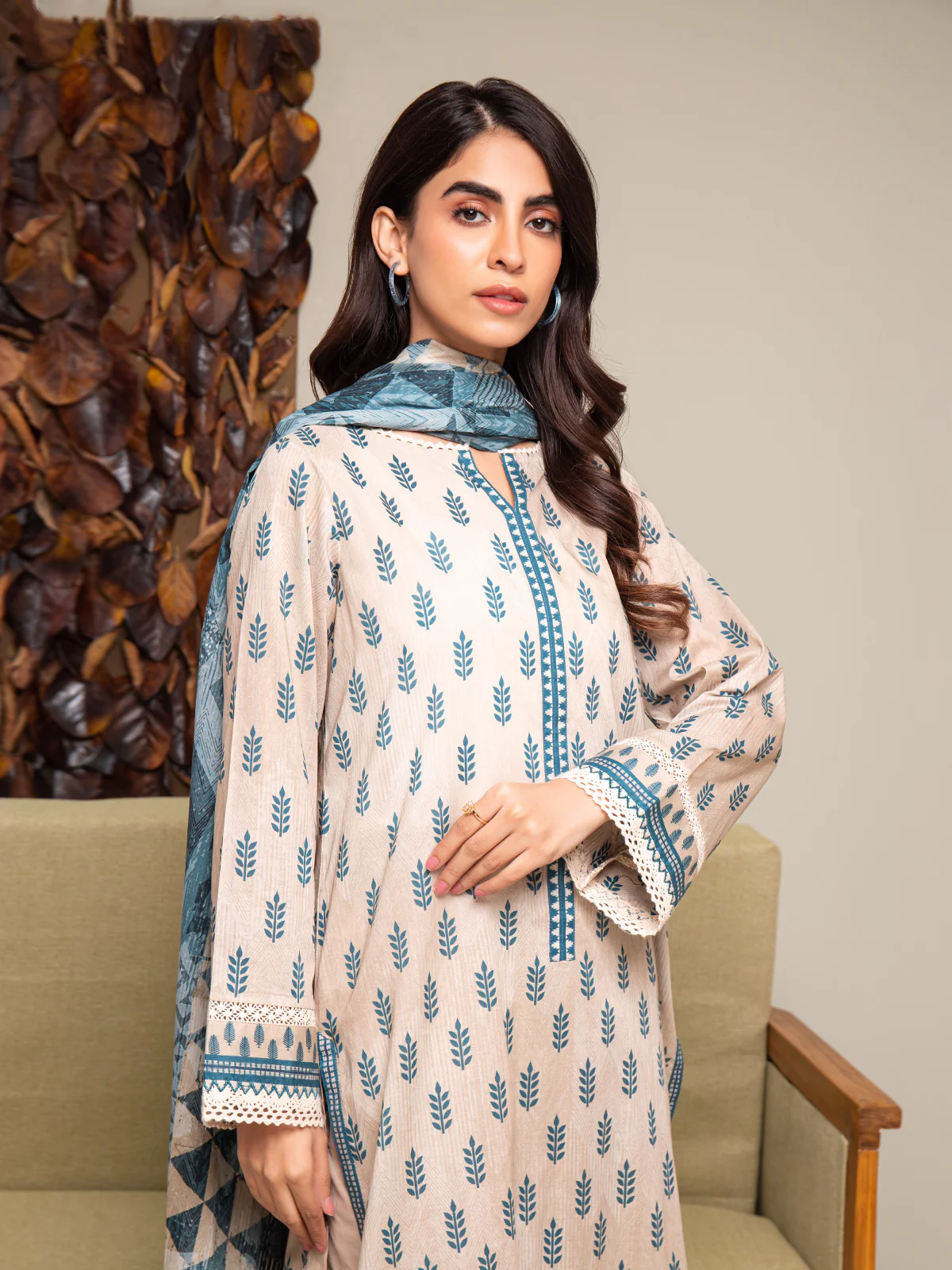 Unstitched Printed Cambric Shirt Trouser - EWU24A2-27291ST - Image 4