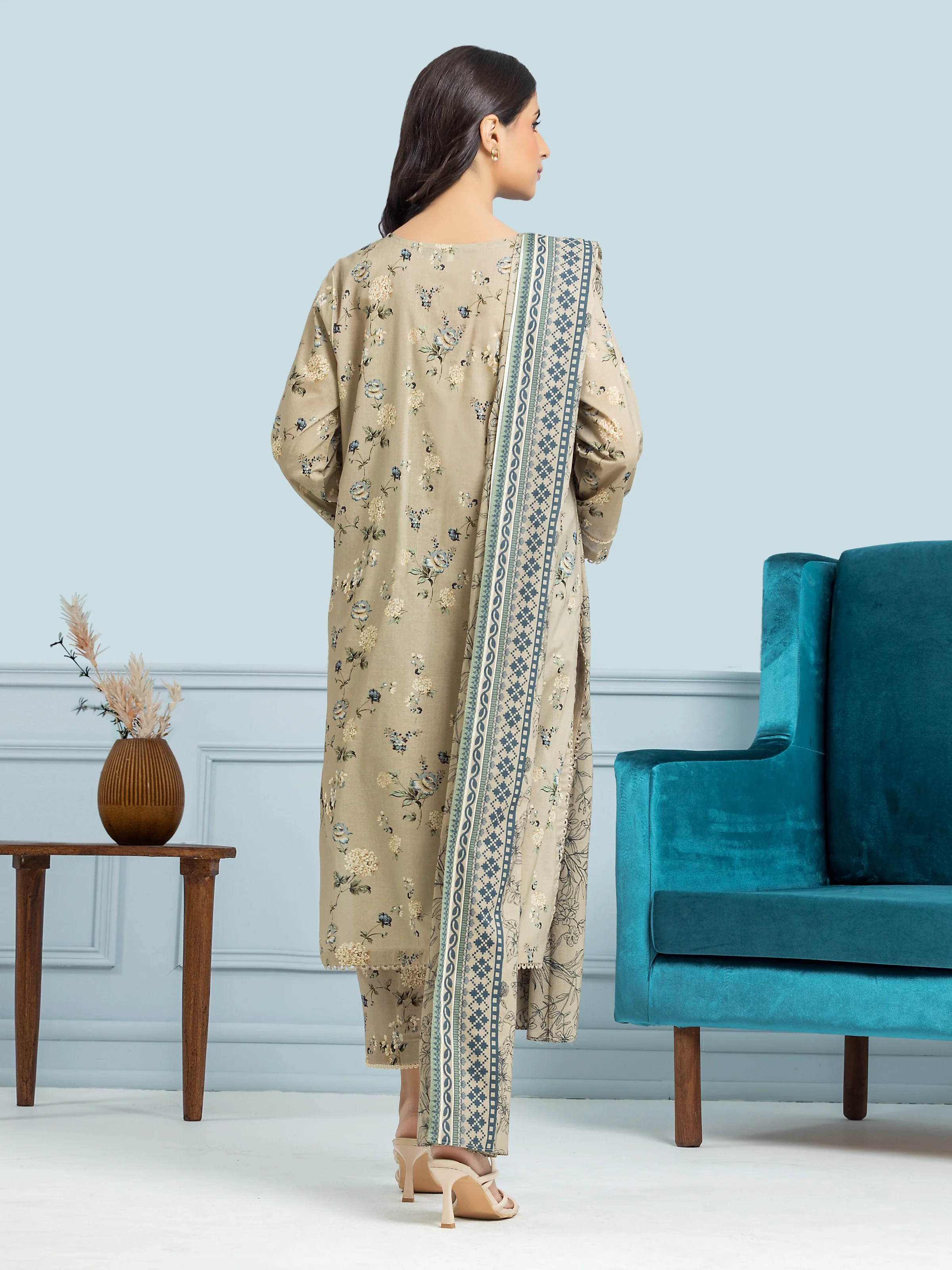 Unstitched Printed Khaddar Suit - EWU24A3-29642-3P - Image 2