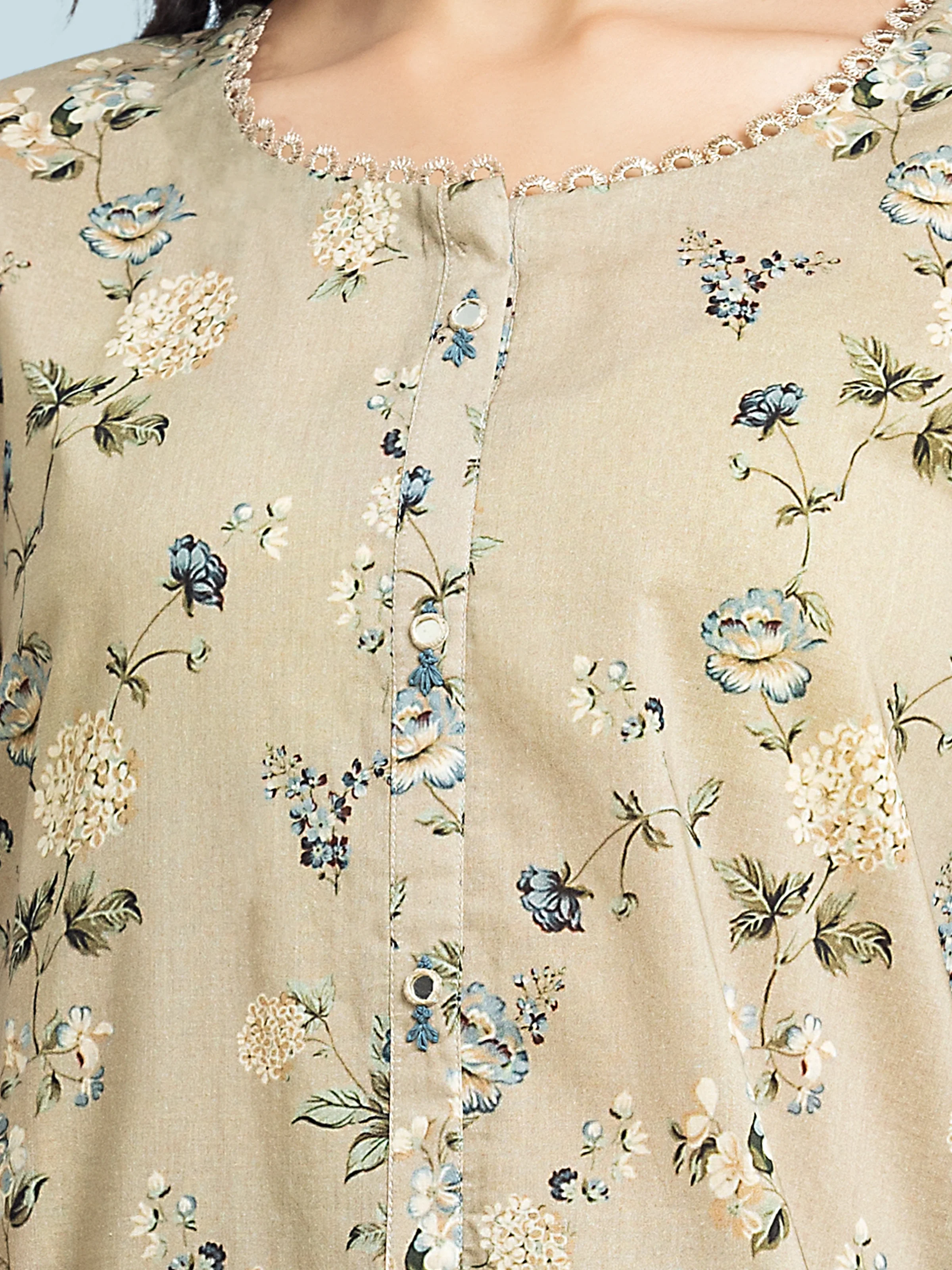 Unstitched Printed Khaddar Suit - EWU24A3-29642-3P - Image 4