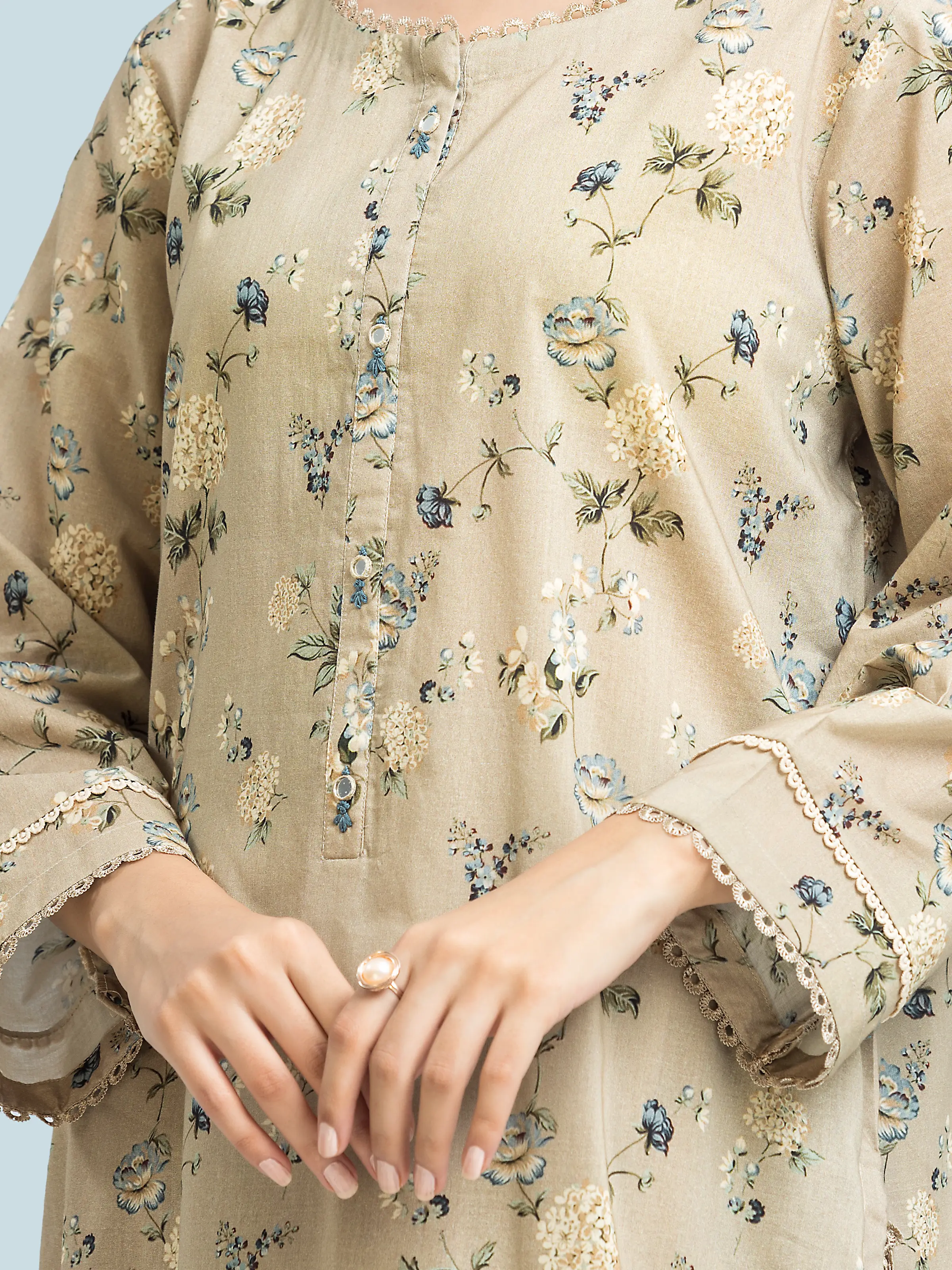 Unstitched Printed Khaddar Suit - EWU24A3-29642-3P - Image 5