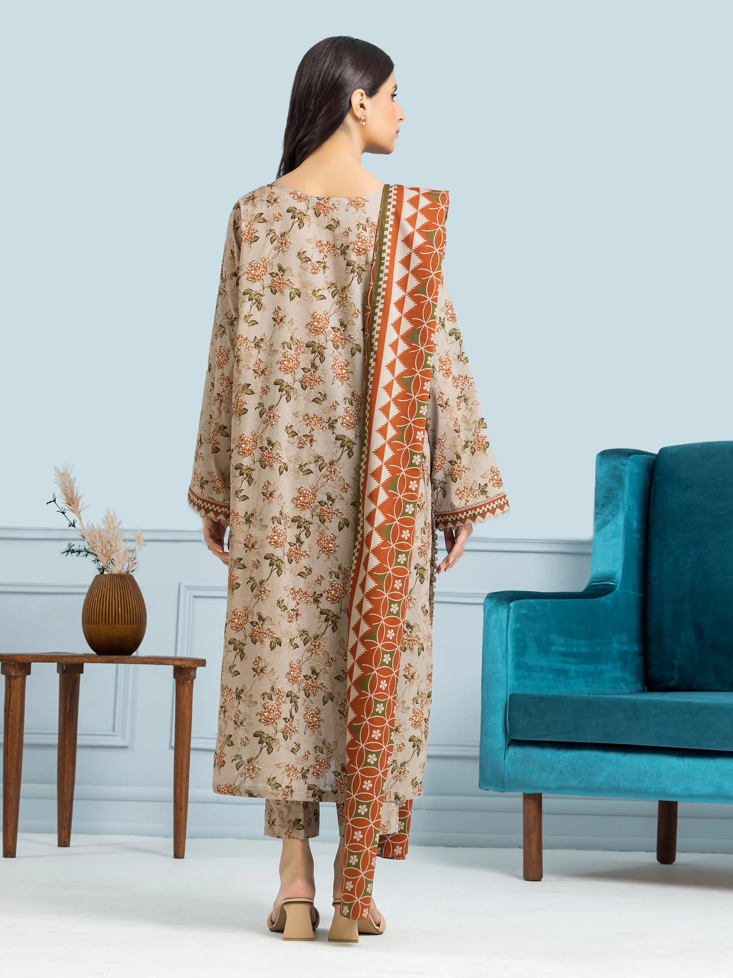 Unstitched Printed Khaddar Suit - EWU24A3-29715-3P - Image 3
