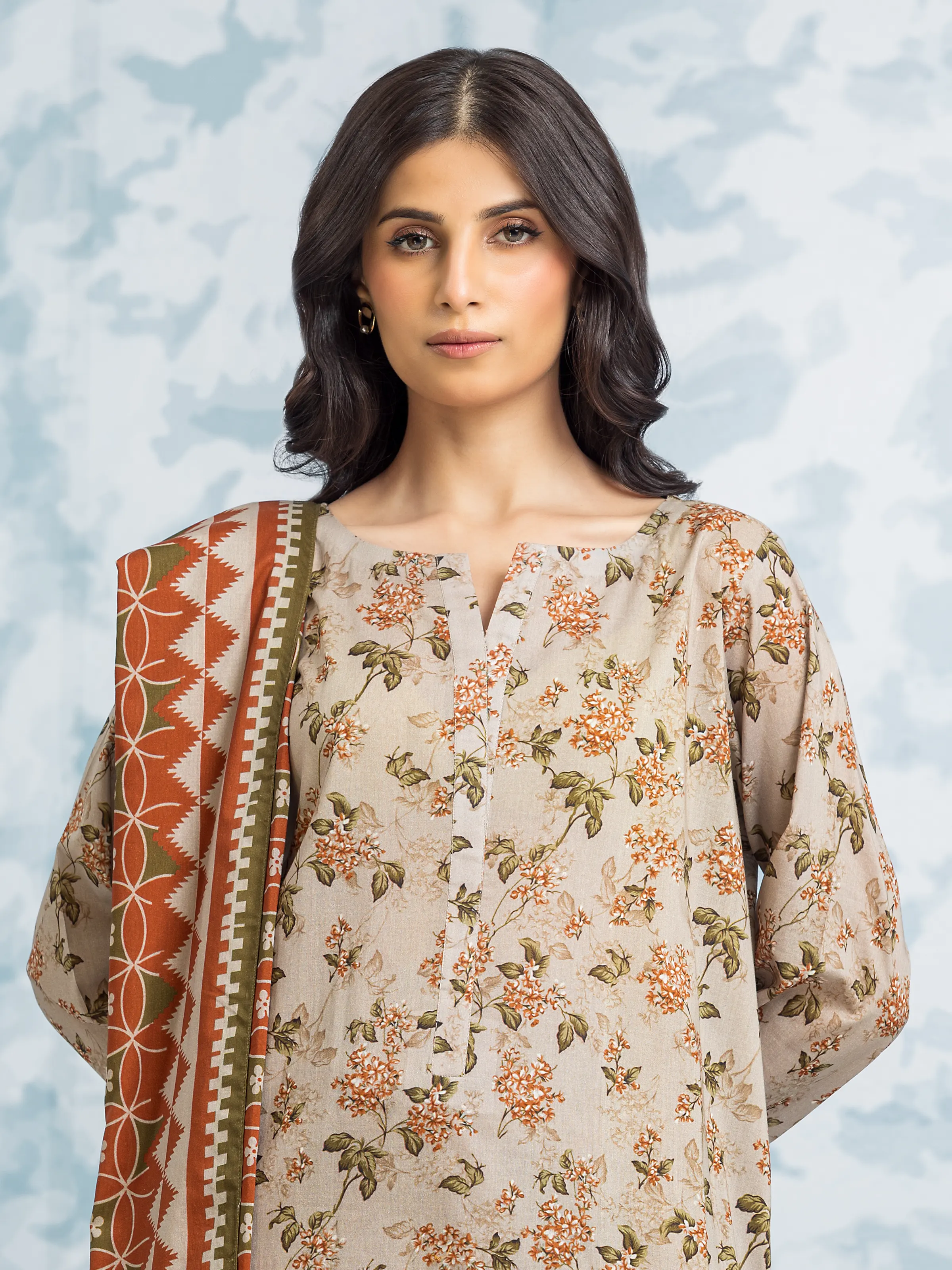 Unstitched Printed Khaddar Suit - EWU24A3-29715-3P - Image 4