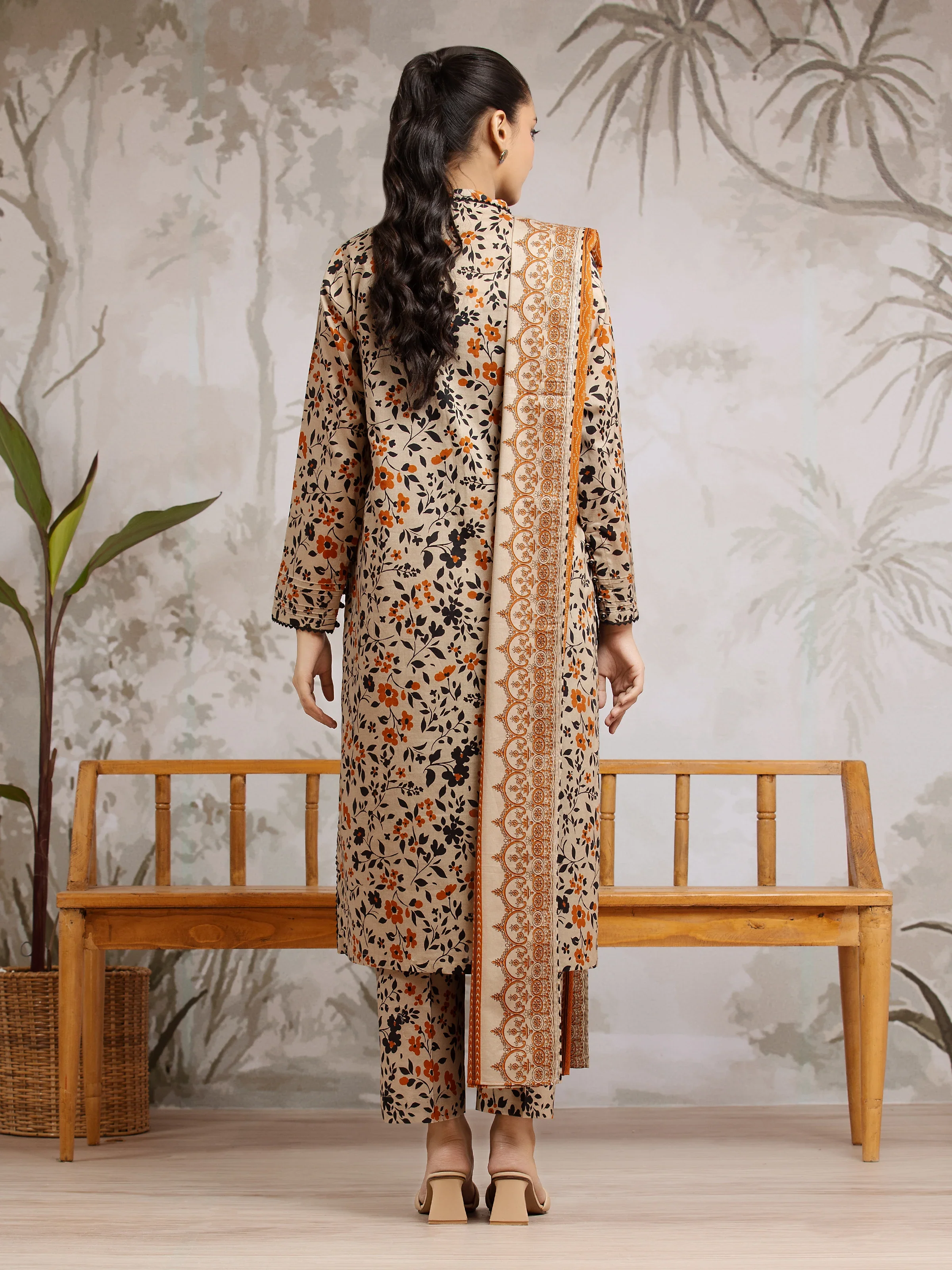 Unstitched Printed Khaddar Suit - EWU24A3-29807-3P - Image 2