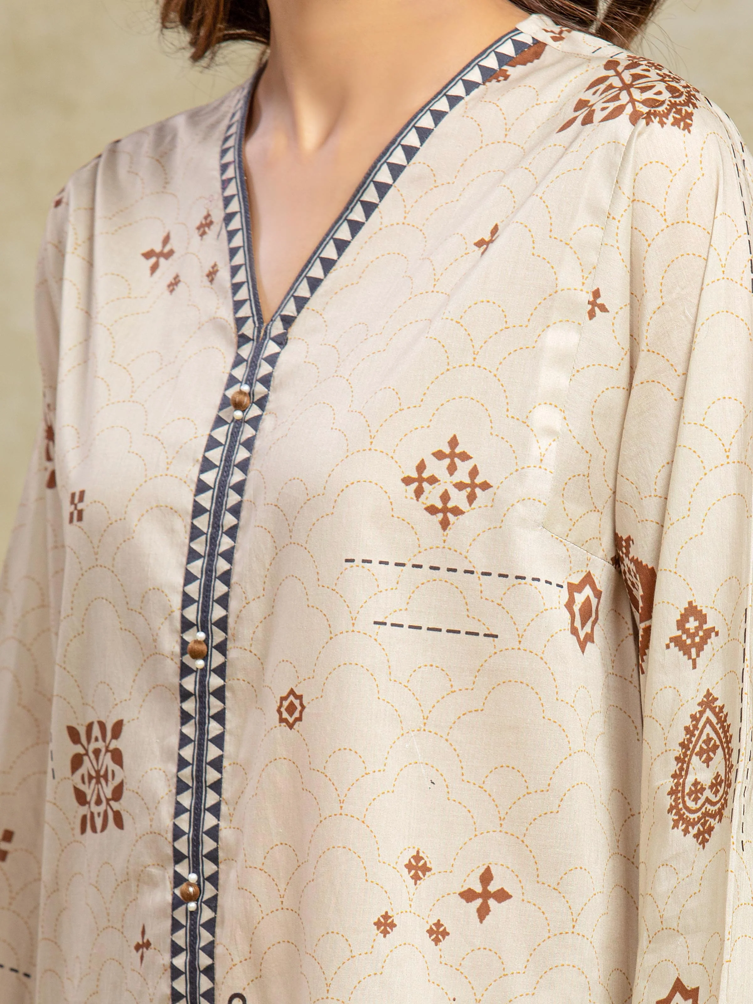 Unstitched Printed Khaddar Suit - EWU5A3-35995-3P - Image 3