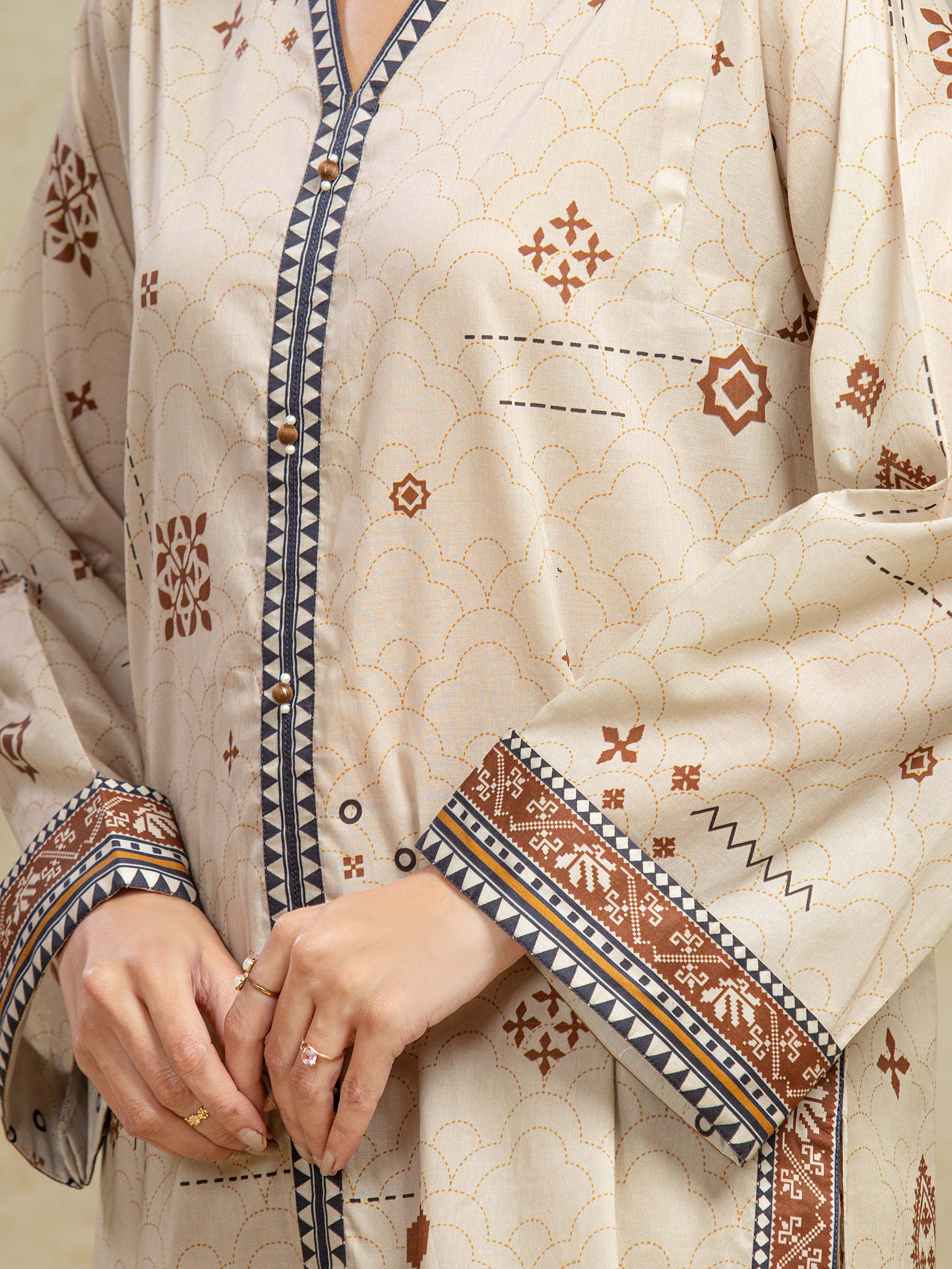 Unstitched Printed Khaddar Suit - EWU5A3-35995-3P - Image 4