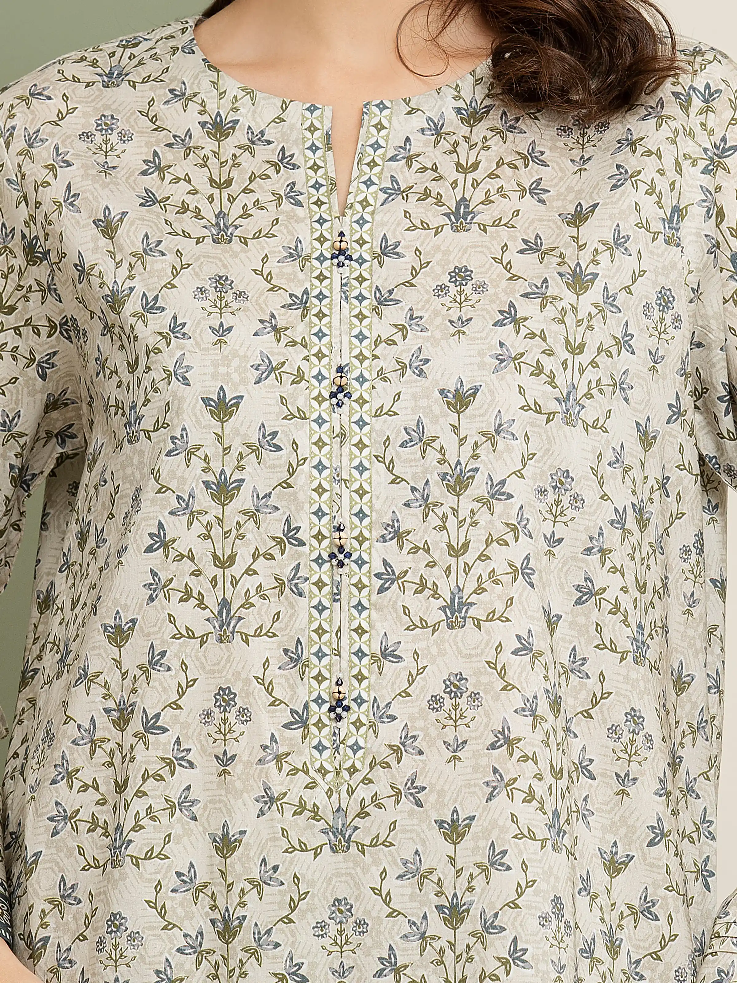 Unstitched Printed Lawn Shirt Trouser - EWU5A1-35089ST - Image 2