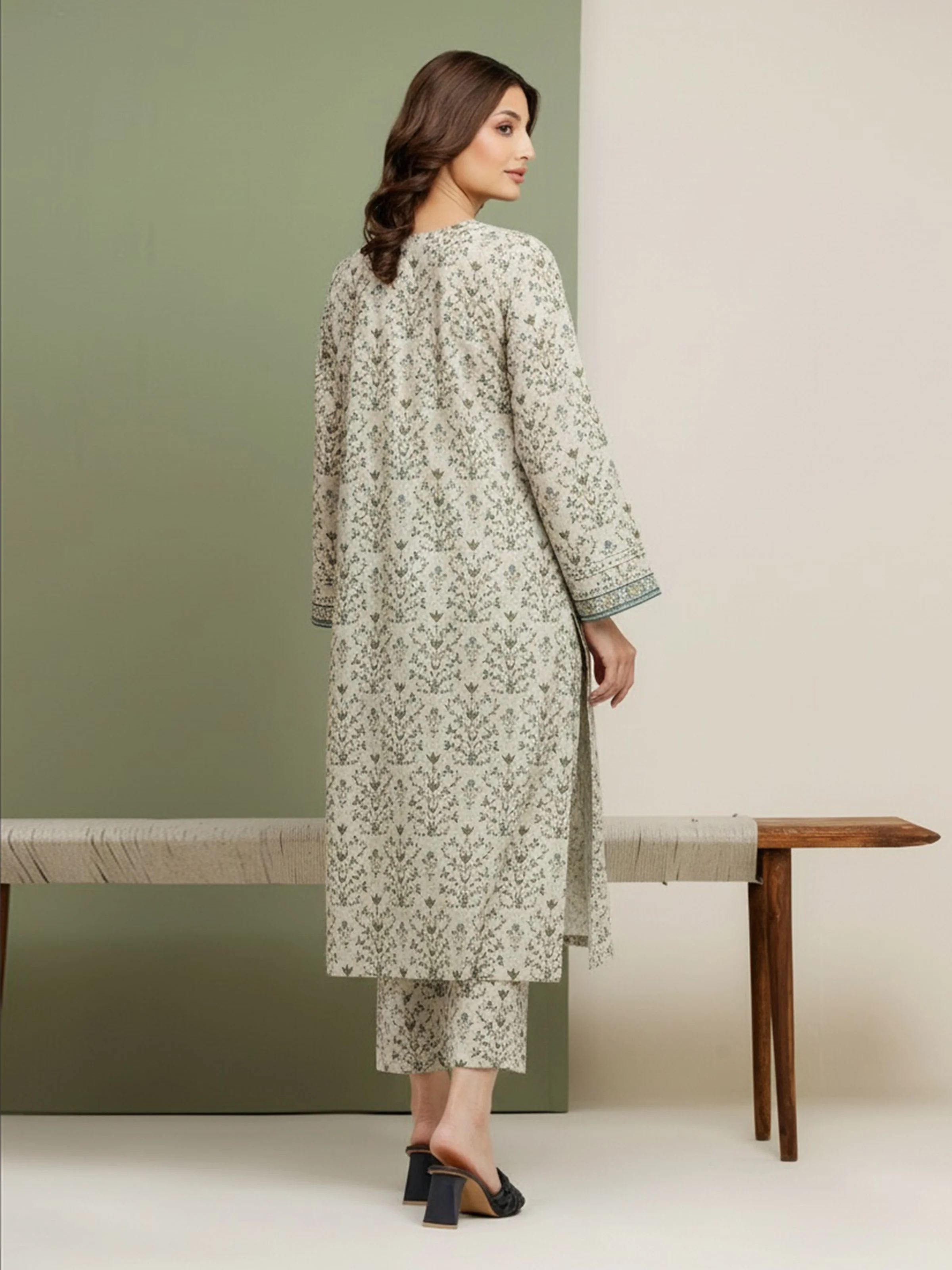 Unstitched Printed Lawn Shirt Trouser - EWU5A1-35089ST - Image 4