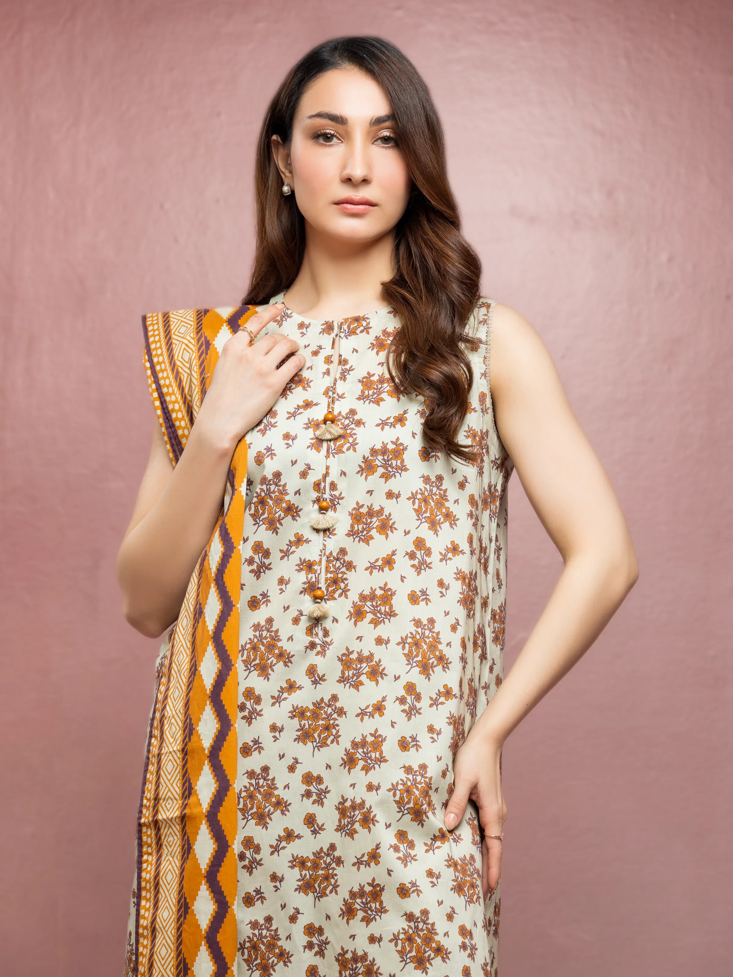 Unstitched Printed Lawn Shirt Dupatta - EWU5A1-35096SD - Image 2