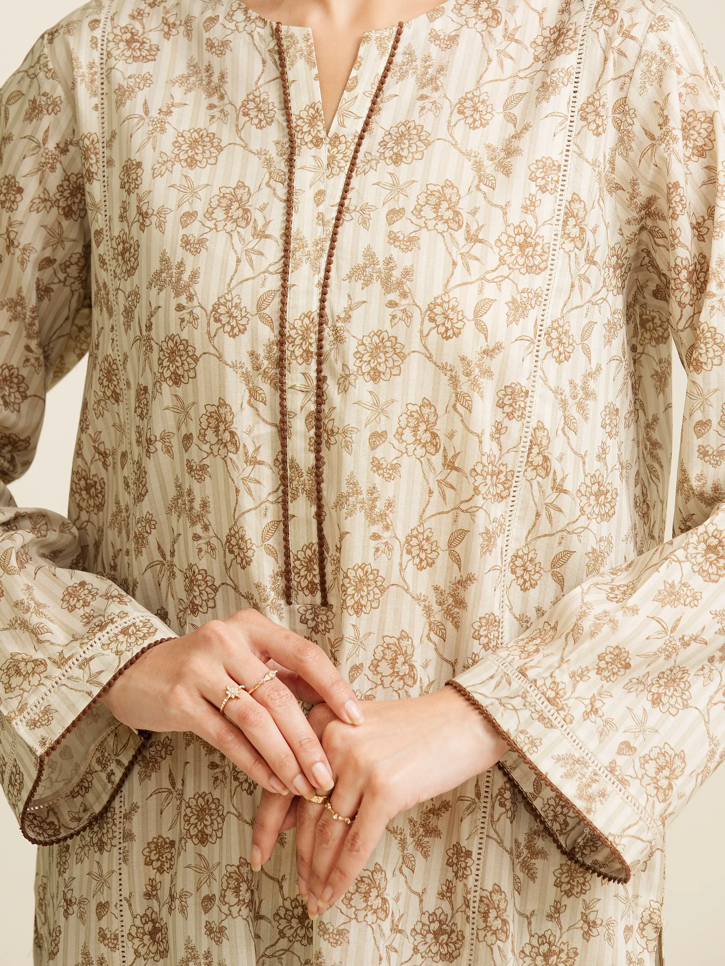Unstitched Printed Lawn Shirt Trouser - EWU5A1-35098ST - Image 2