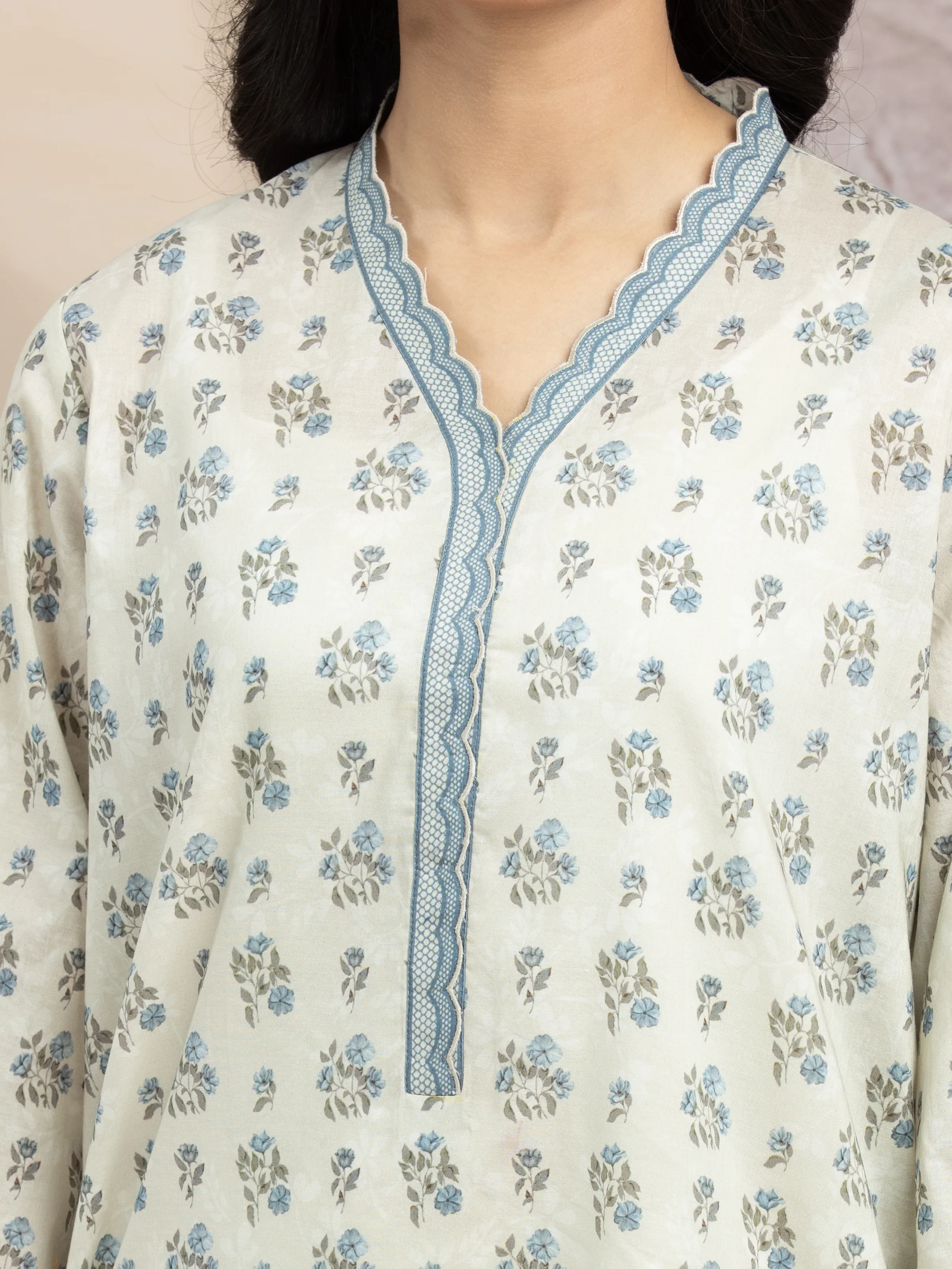 Unstitched Printed Lawn Suit - EWU5A1-35009-3P - Image 4