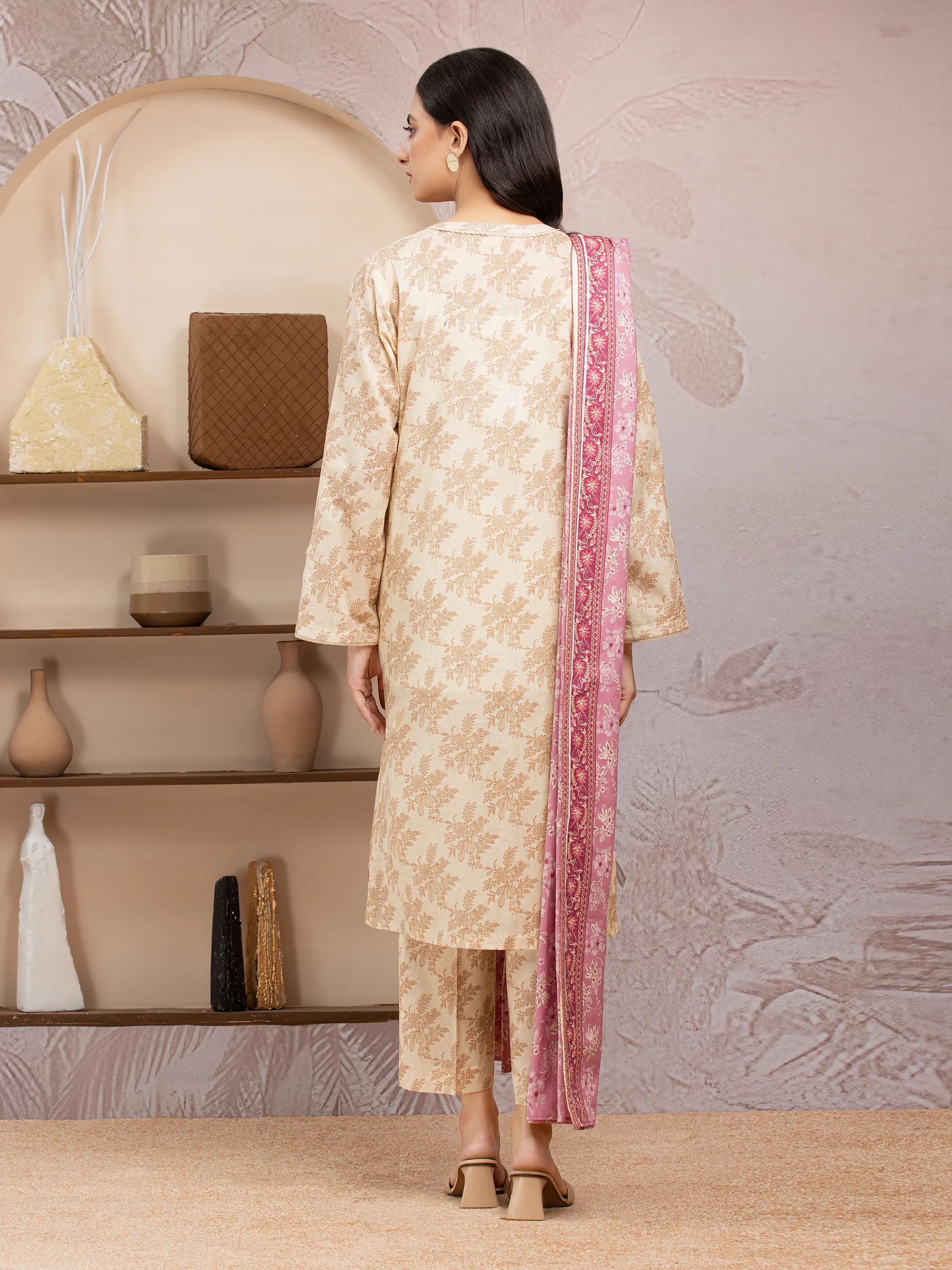 Unstitched Printed Lawn Suit - EWU5A1-35025-3P - Image 2