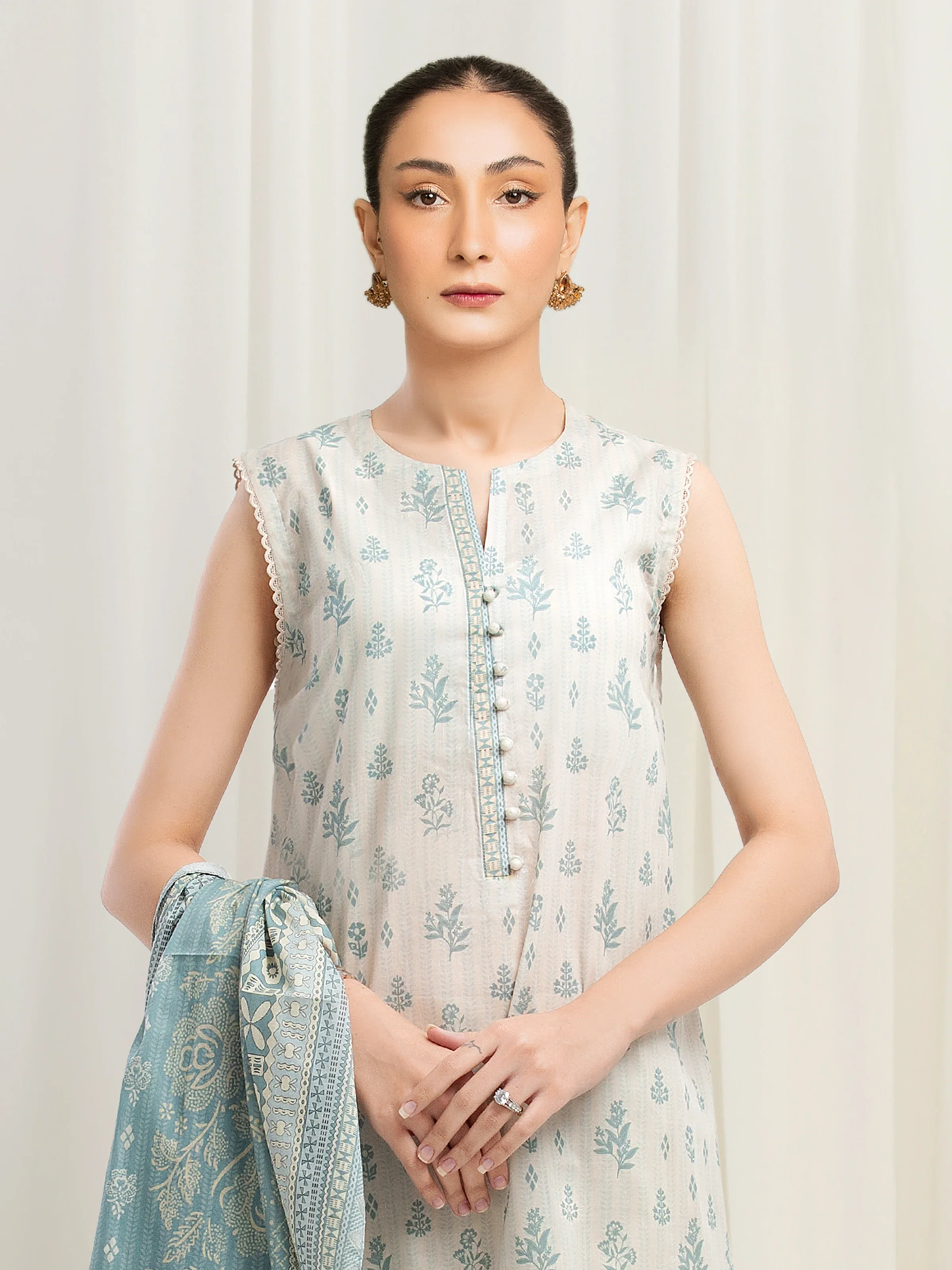 Unstitched Printed Lawn Suit - EWU6A1-36542-3P - Image 2