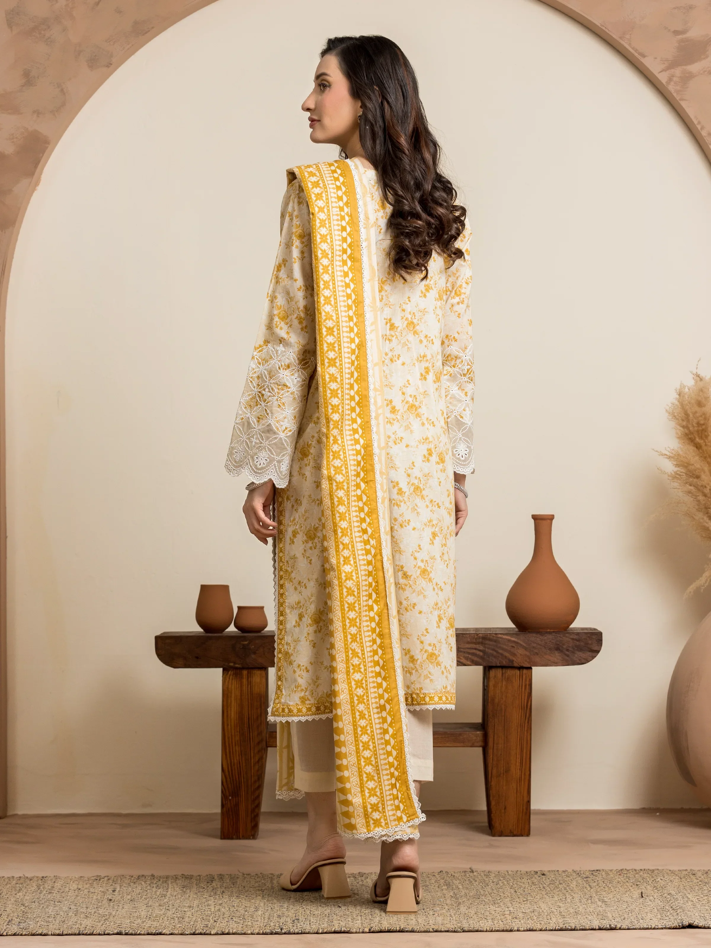 Unstitched Embroidered Lawn Shirt Trouser - EWU24V1-28609ST - Image 5
