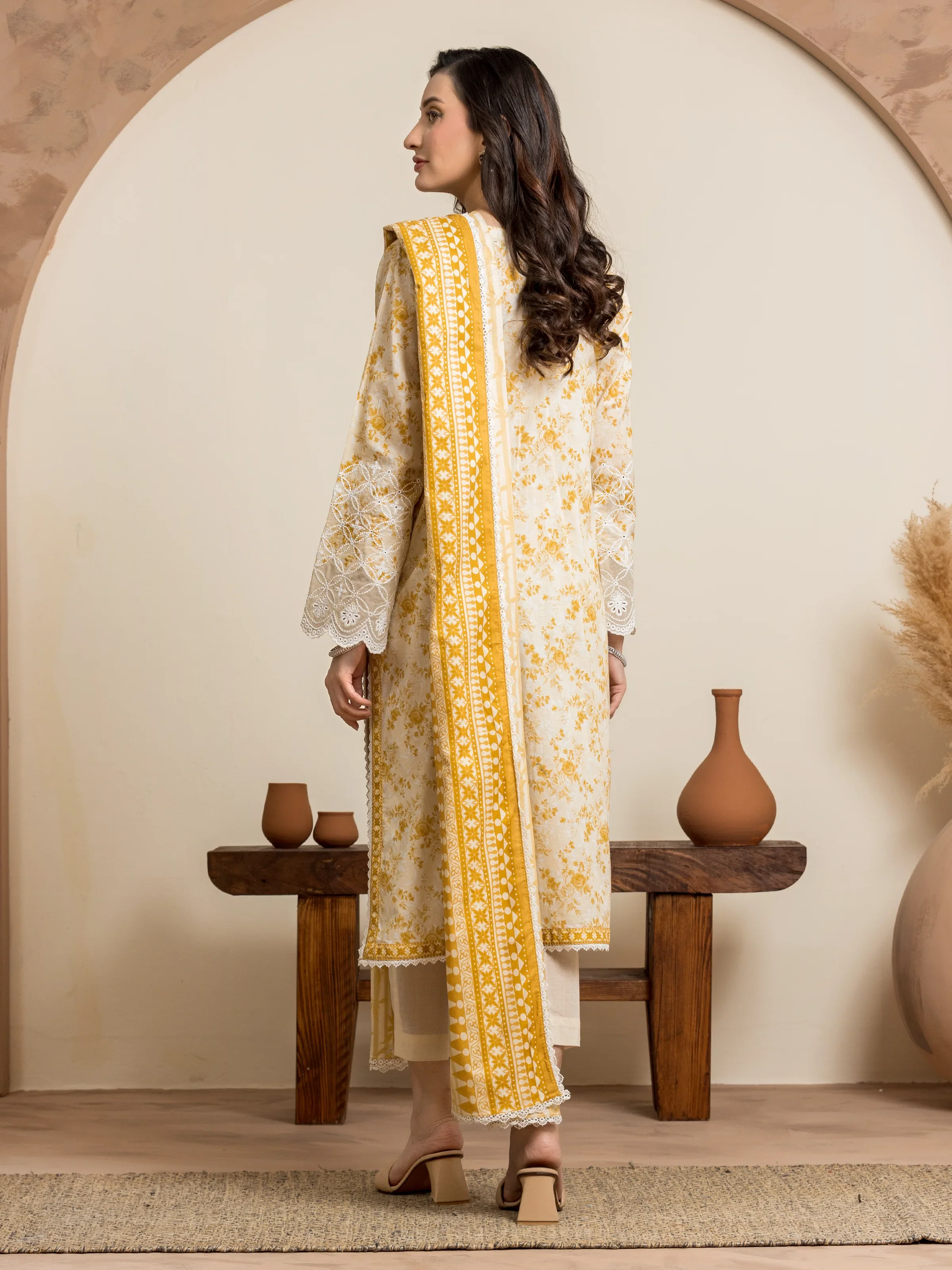 Unstitched Embroidered Lawn Suit - EWU24V1-28609-3P - Image 2