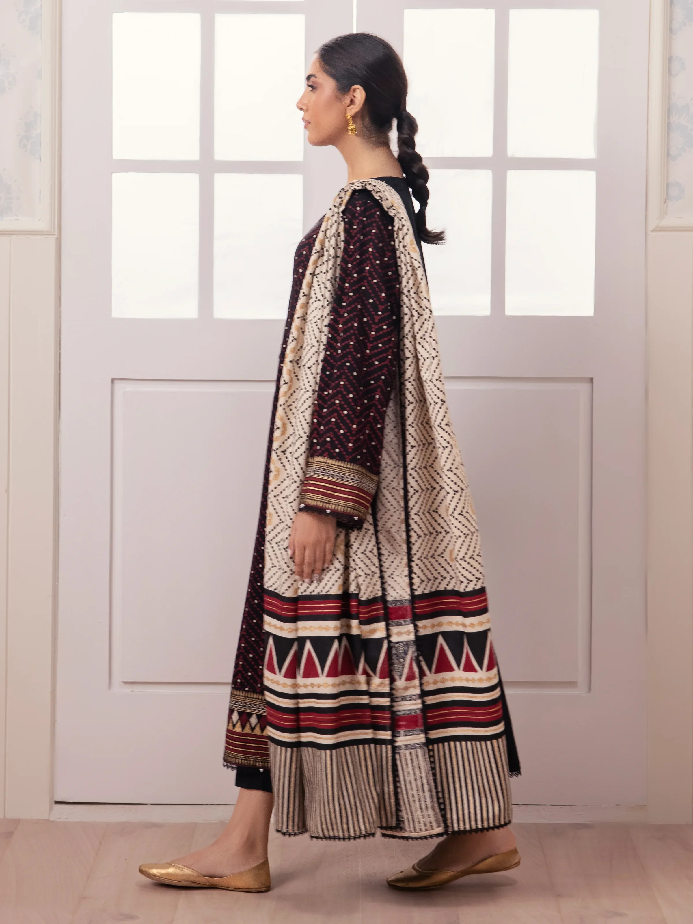 Unstitched Block Print Cambric Suit - EWU24M1-055 - Image 6
