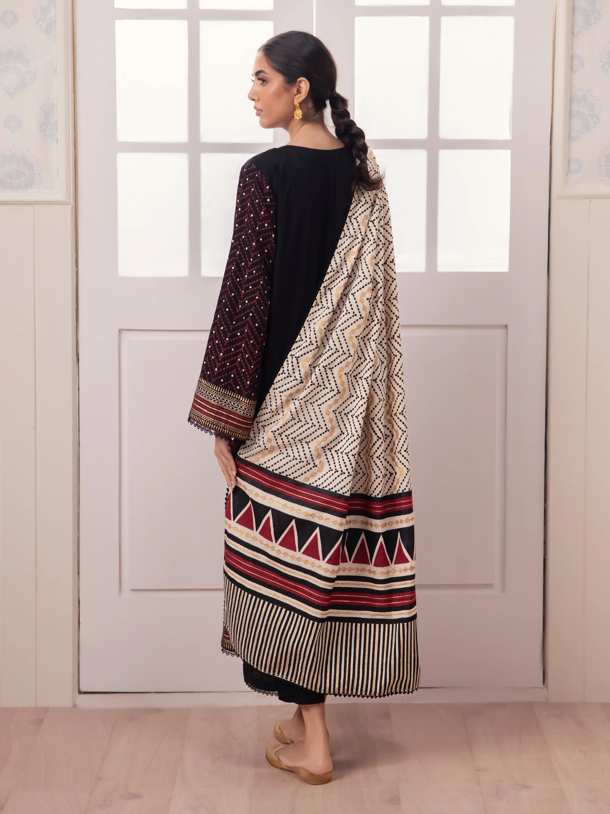 Unstitched Block Print Cambric Suit - EWU24M1-055 - Image 7
